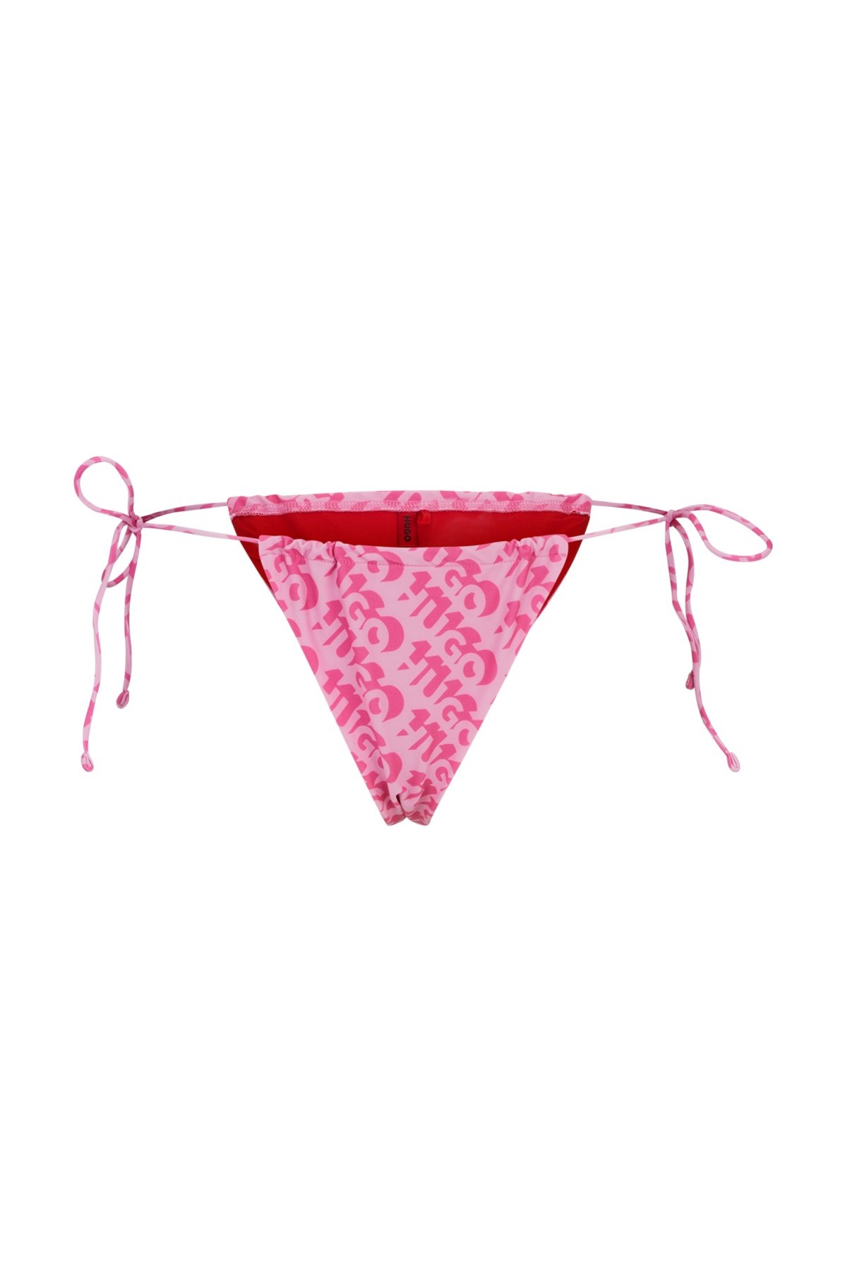 TIE-SIDE BIKINI BOTTOMS WITH REPEAT LOGO PRINT - 1
