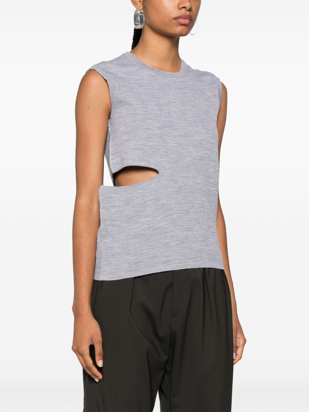 reversible-logo cut-out tank top - 3
