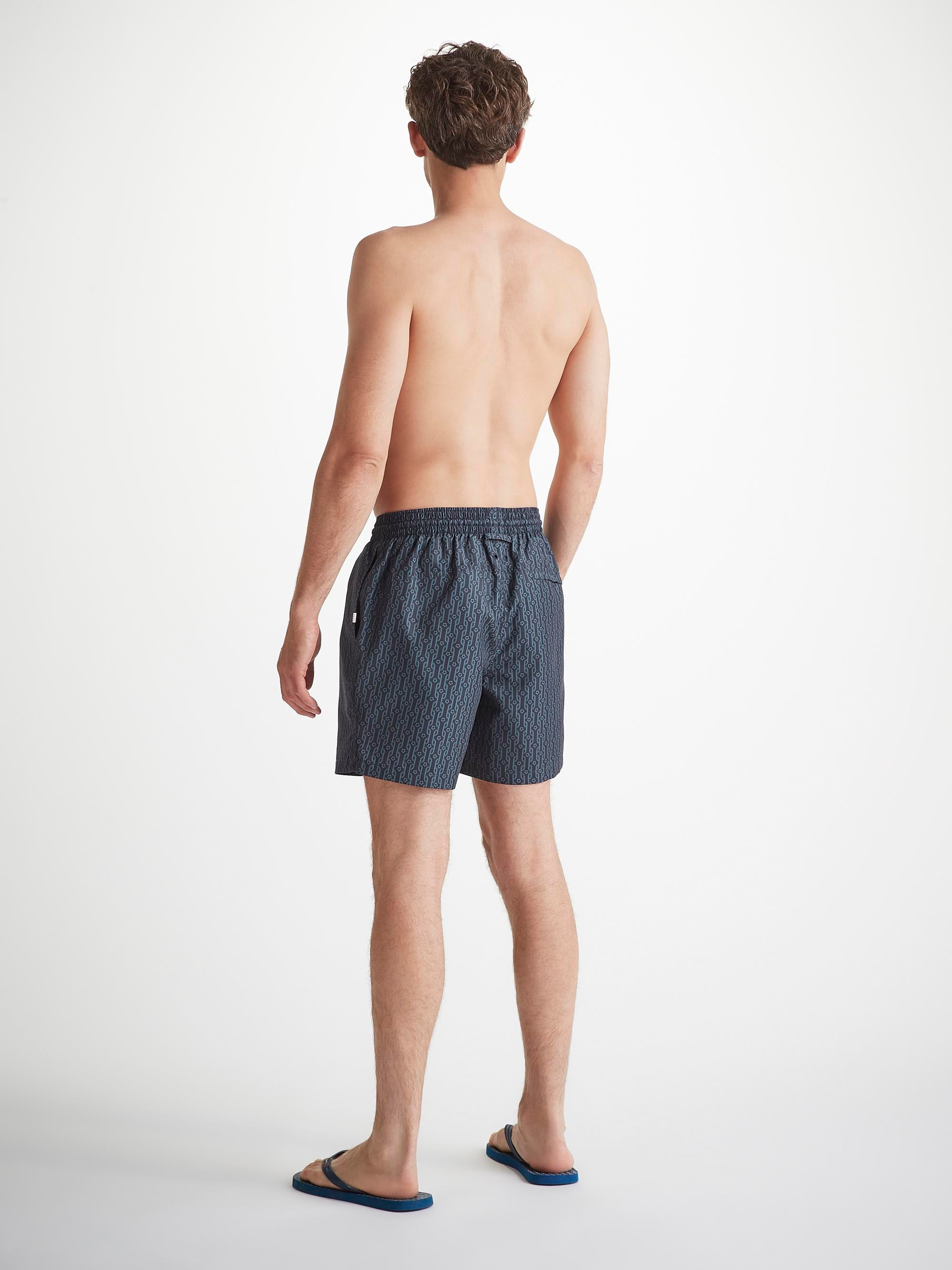 Men's Swim Shorts Navy Rope Print - 4