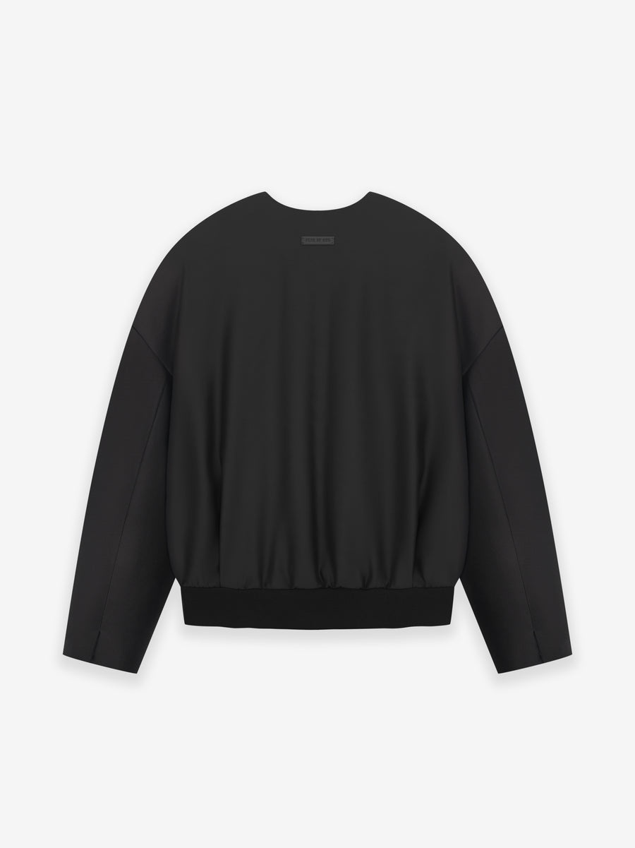 Wool Silk Collarless Jacket - 2