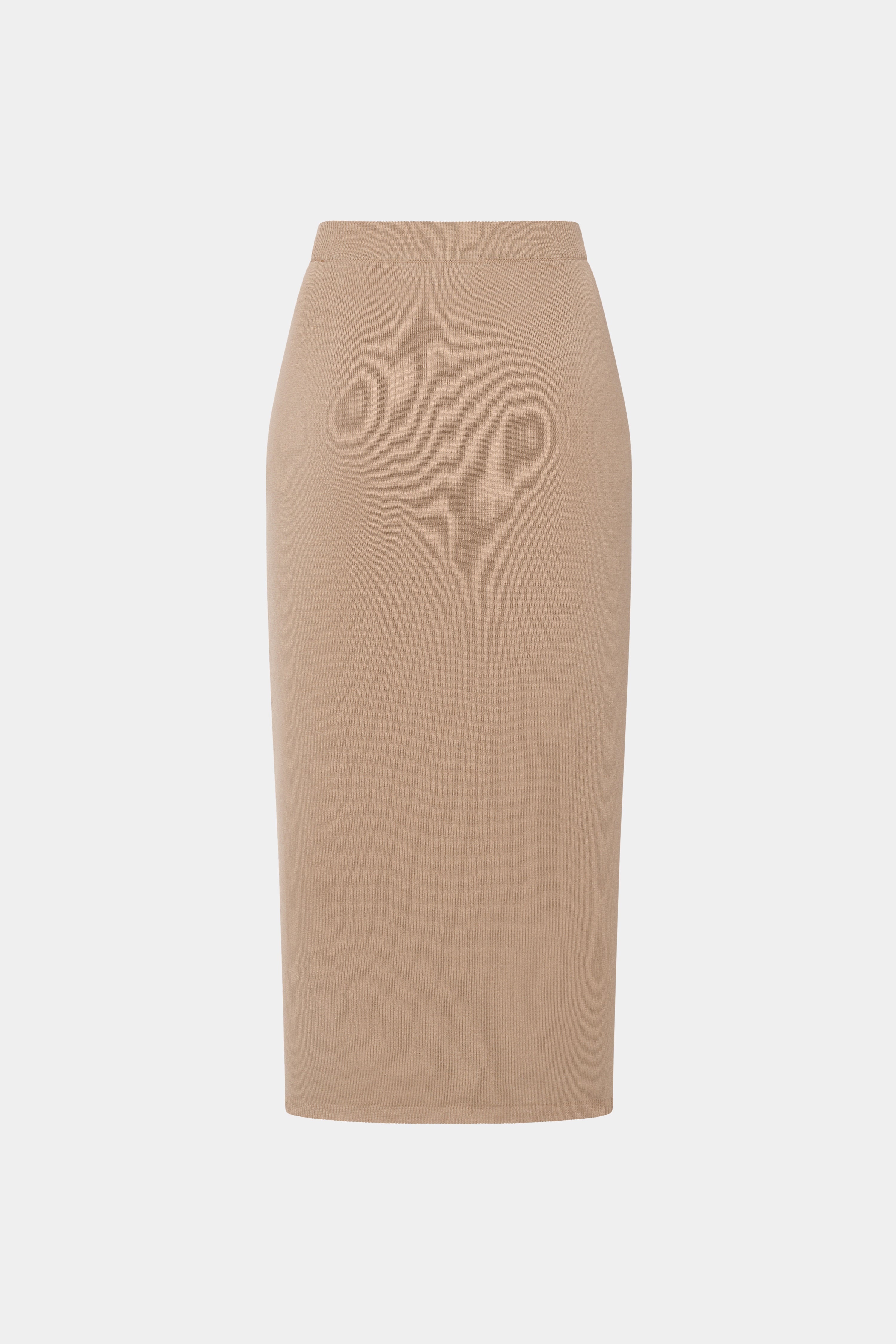 COTTON AND CASHMERE BLEND MIDI SKIRT - 2