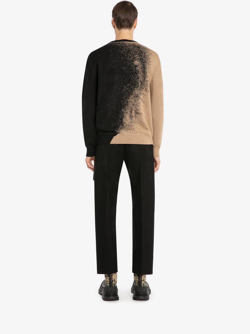 Skull Jacquard Jumper in Black/beige - 4