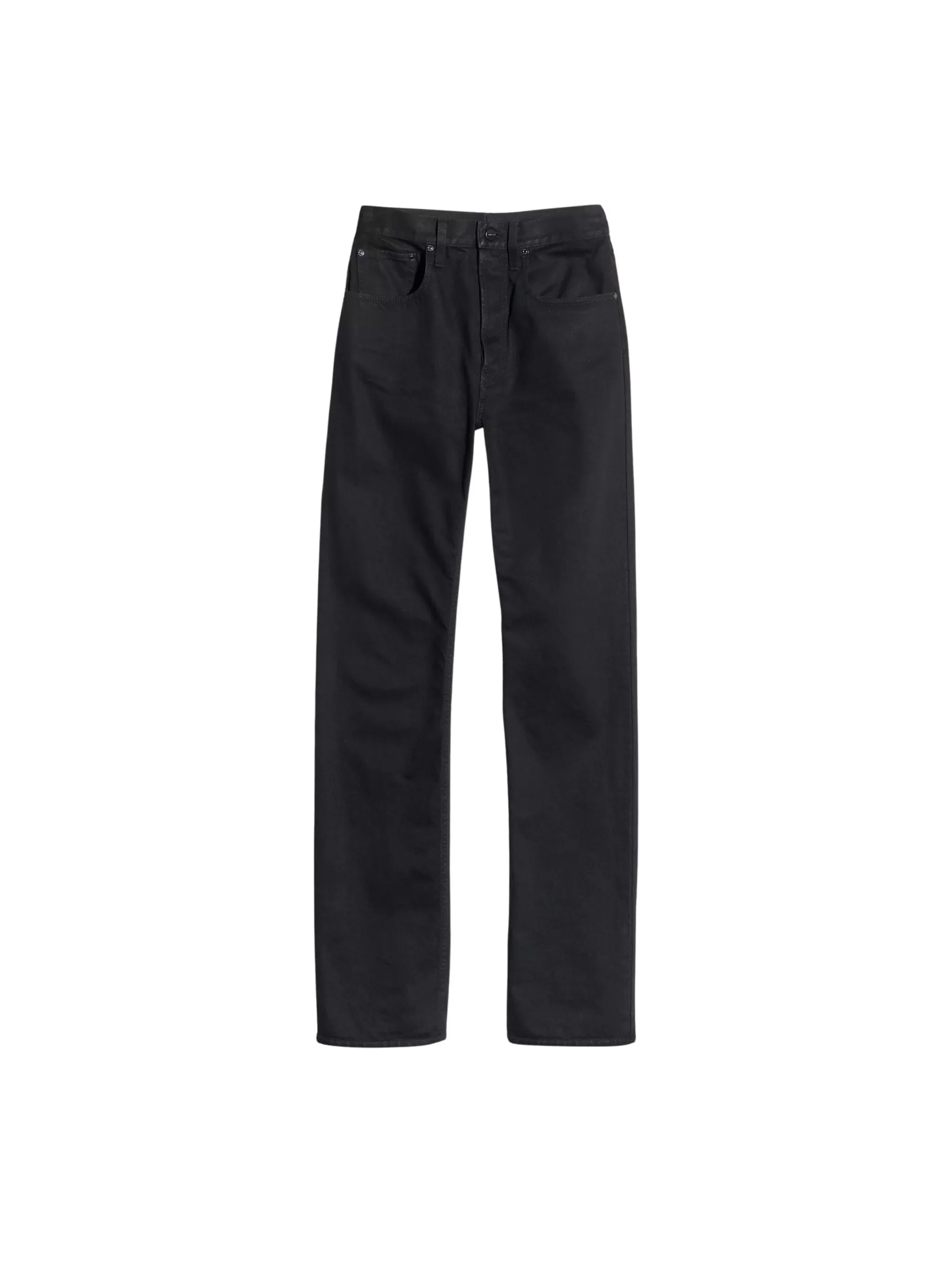 Cotton Denim Pants with Coating - 1