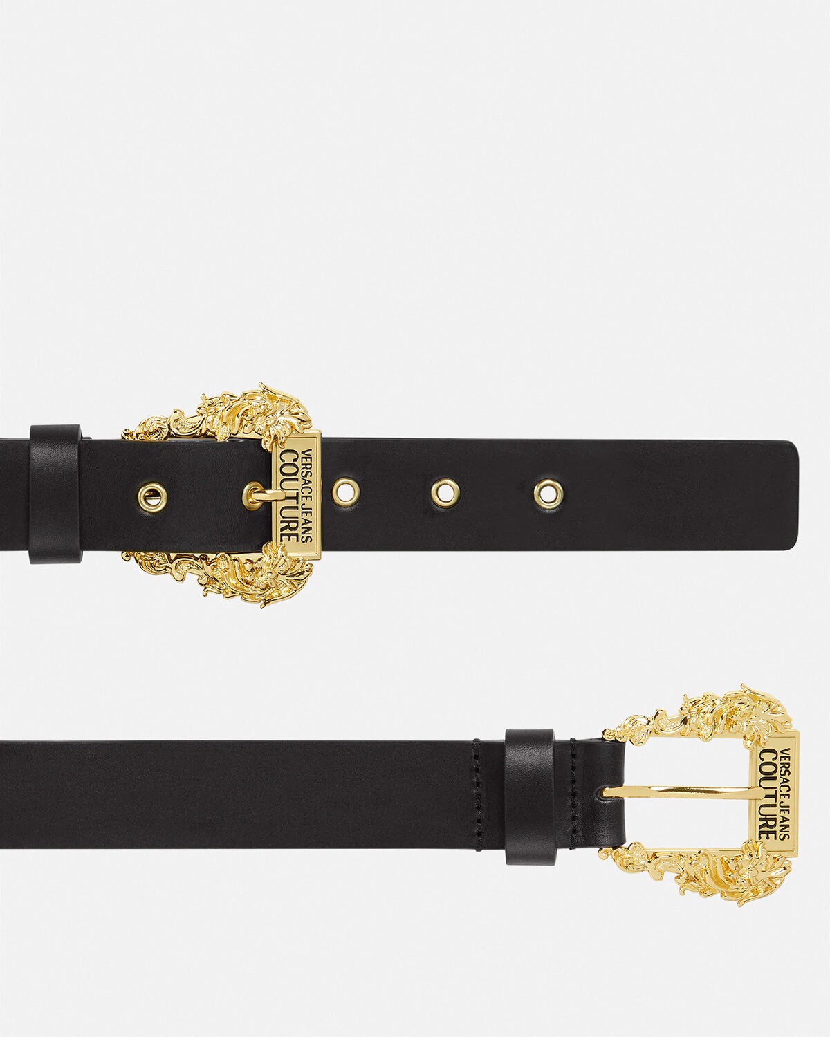 Versace Jeans Couture Engraved logo-buckle Detail Belt - Black