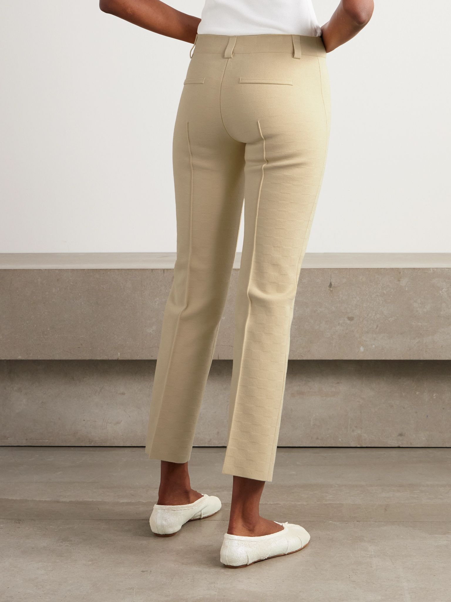 Julep stretch-cotton straight-leg pants Beige - 4