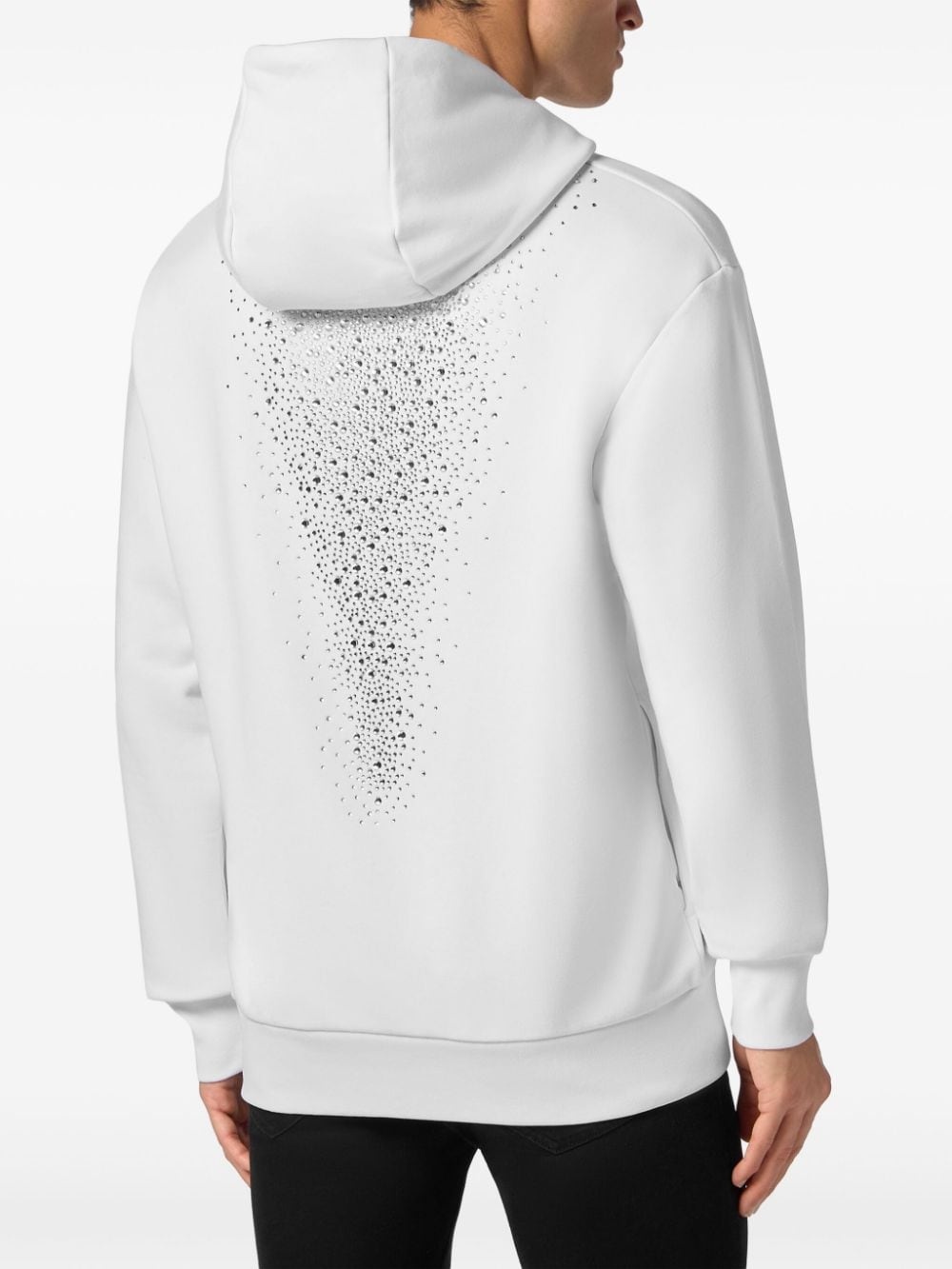 rhinestone-embellished cotton hoodie - 3