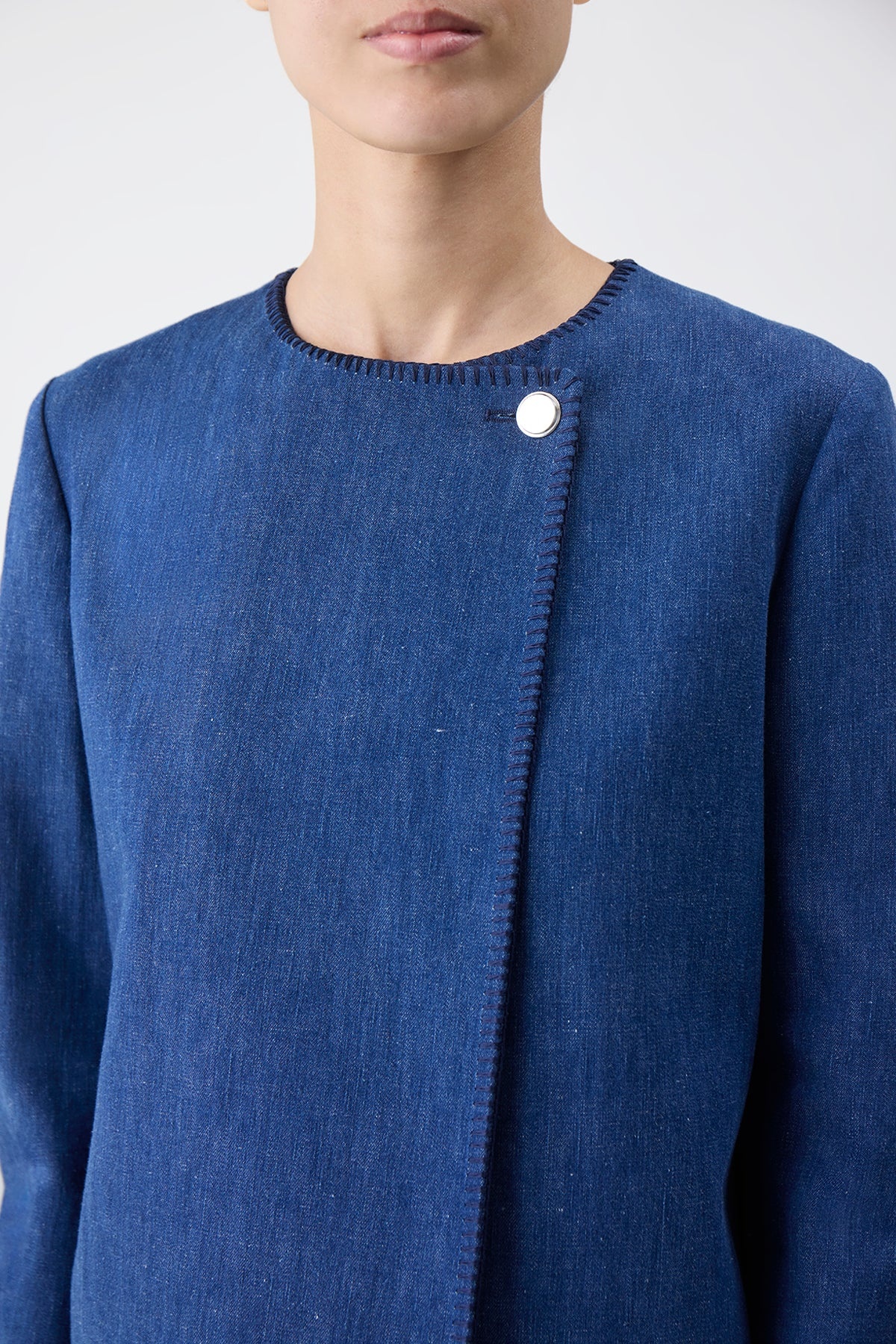 Wyn Jacket in Recycled Denim Linen - 4