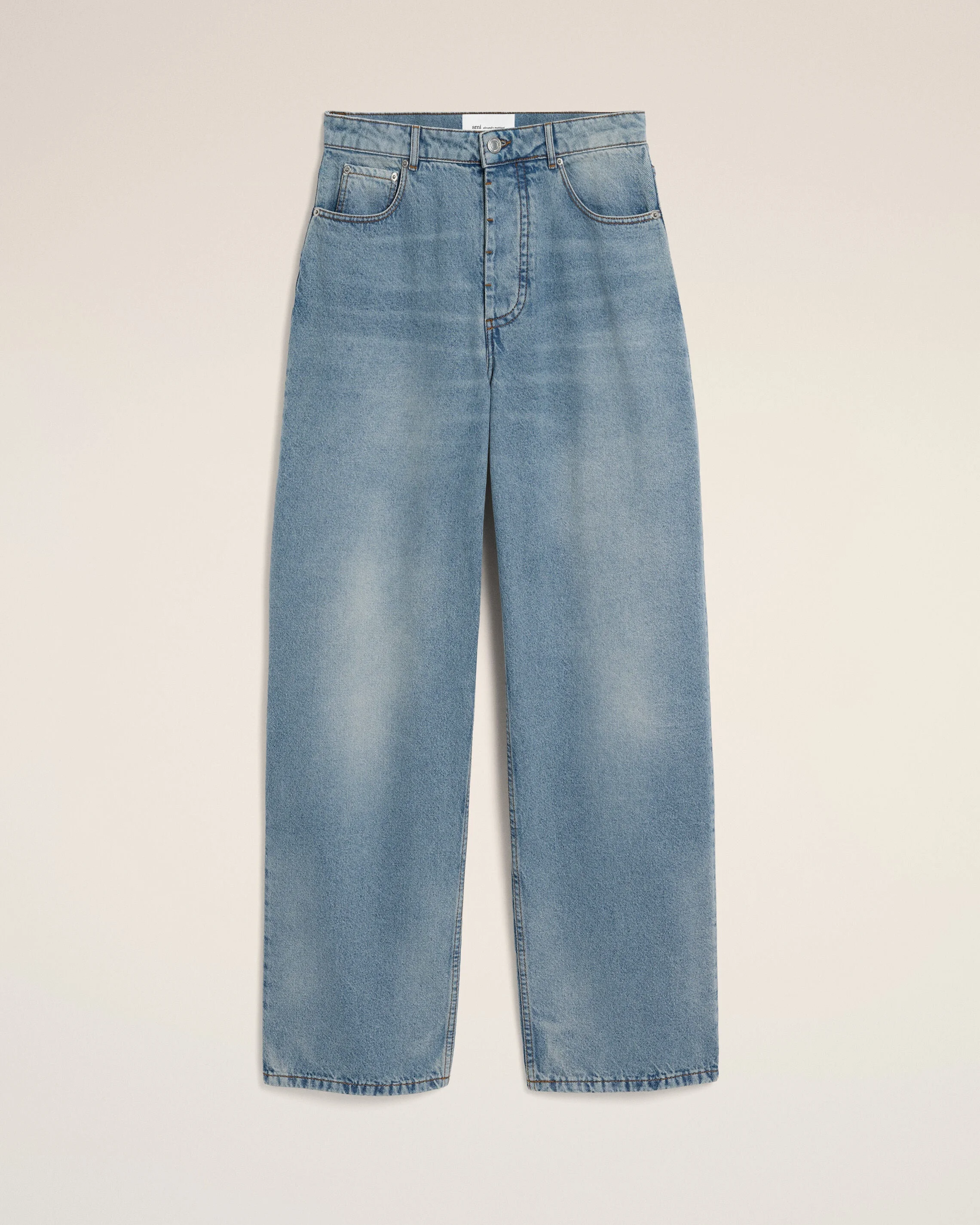 BLUE BAGGY-FIT COTTON JEANS - 1
