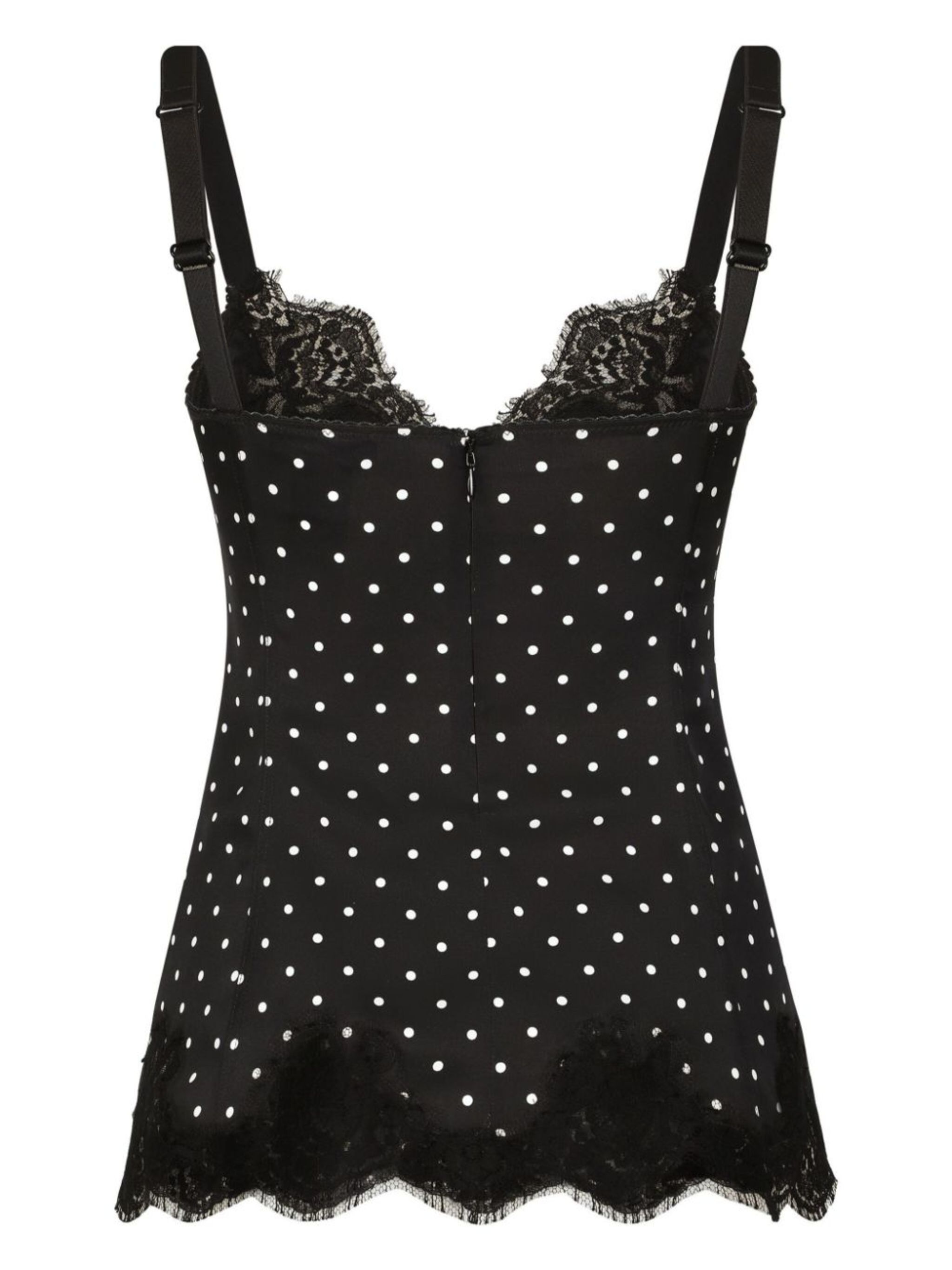 polka dot-print lace top - 2