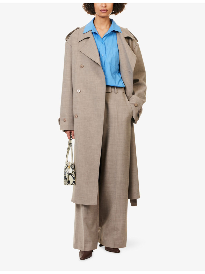 The Frankie Shop Brickell Wide-Leg Woven Trousers outlook