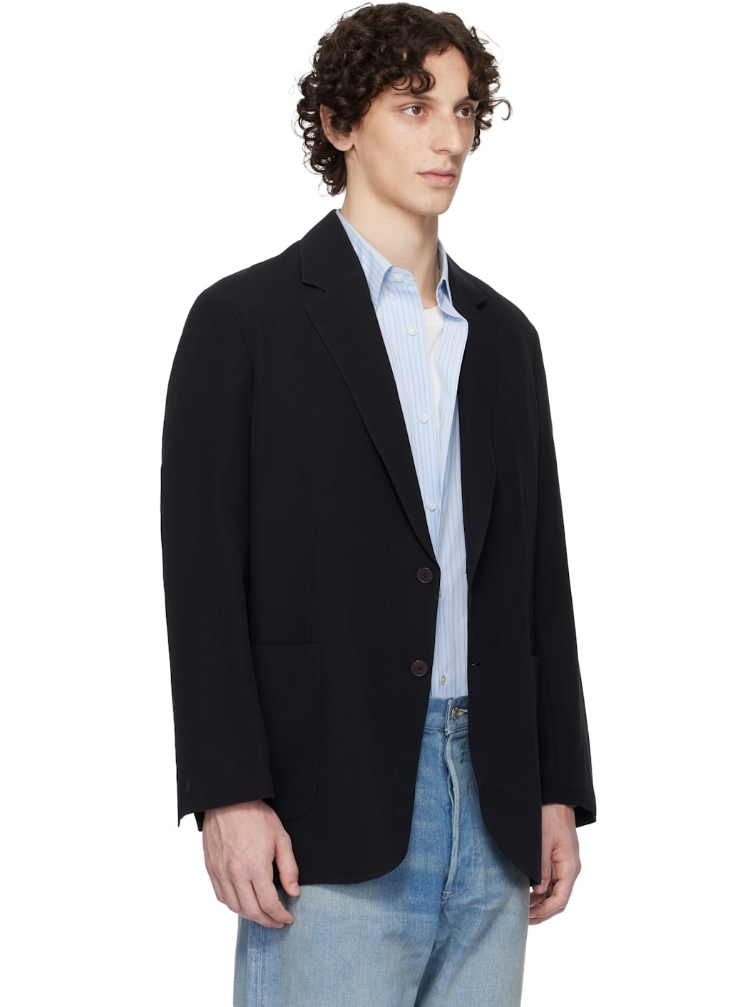 Black Light Cotton Wool Viyella Blazer - 2