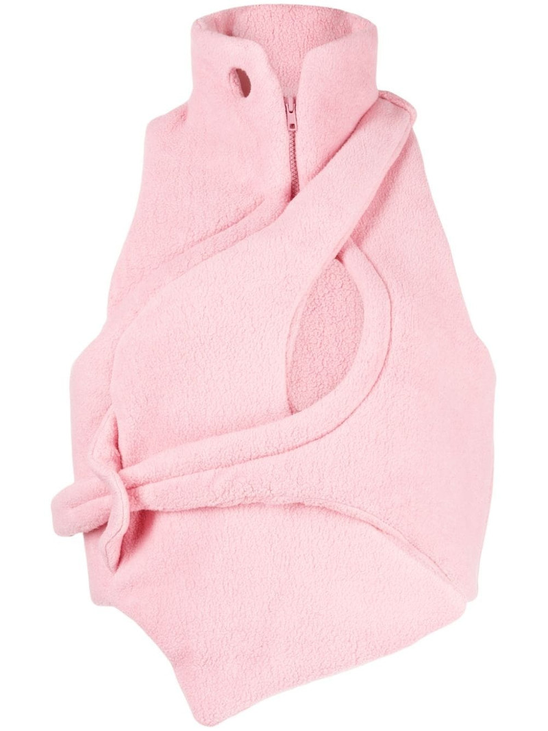 asymmetric fleece padded vest 1