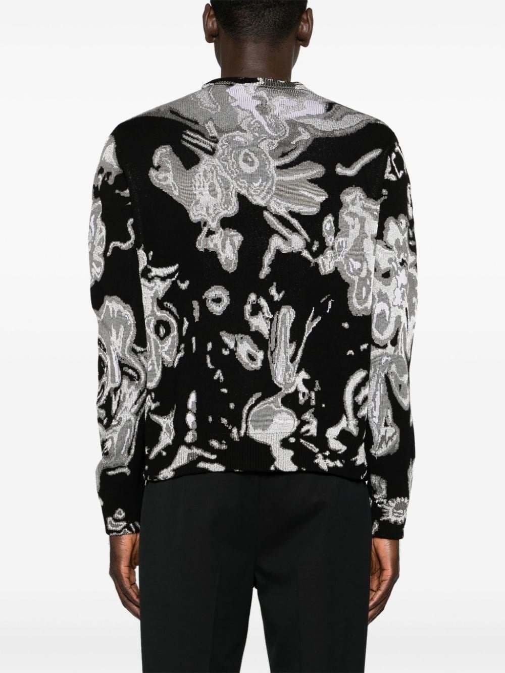 abstract pattern-jacquard jumper - 4