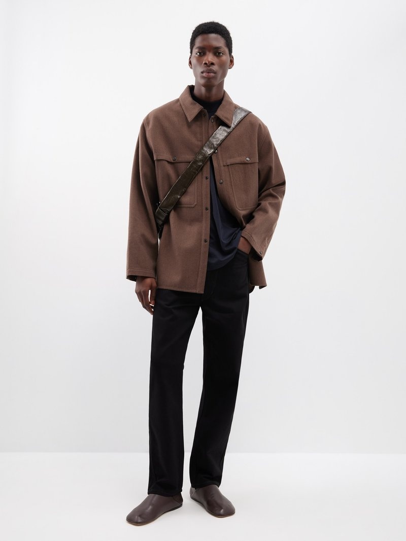 Lemaire Storm-flap virgin wool-blend overshirt | matchesfashion