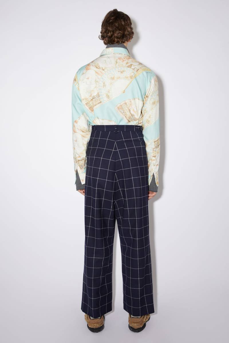 Casual suit trousers - Navy/white 3