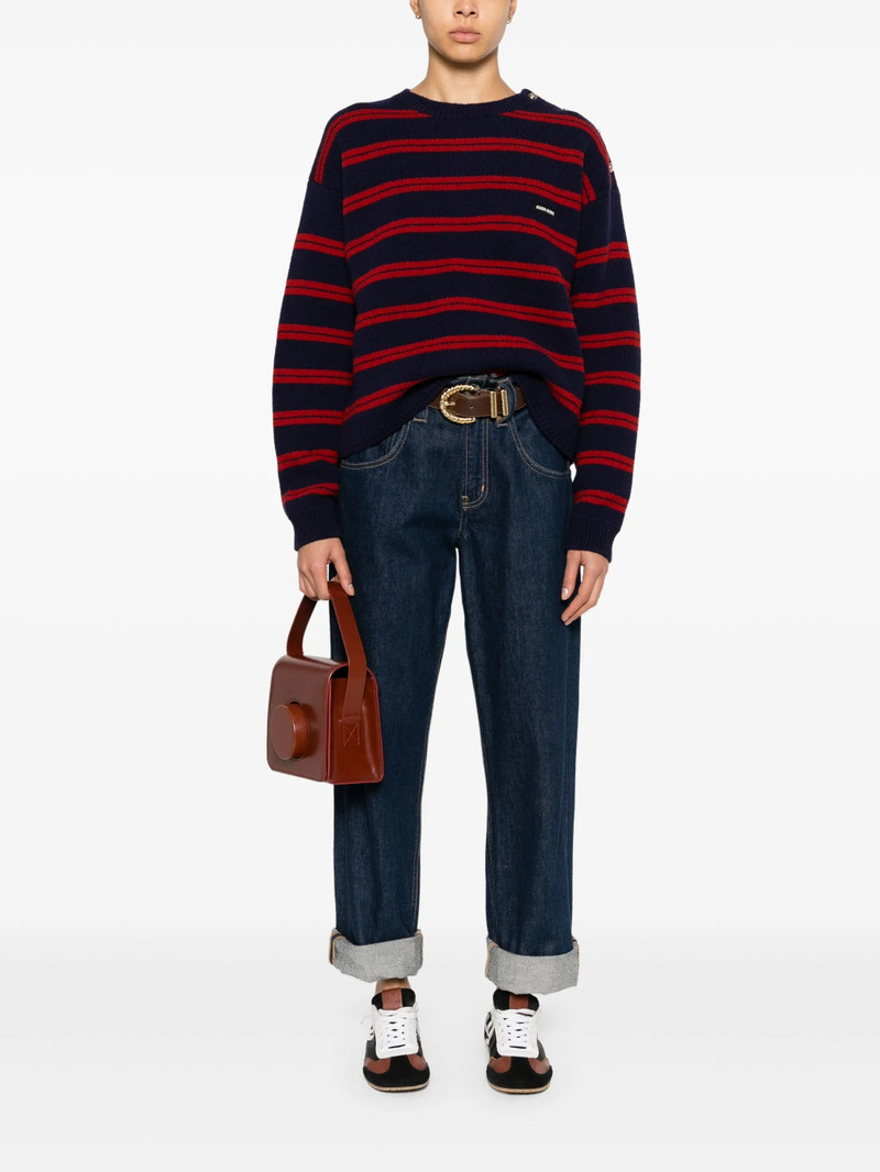 Miu Miu striped knitted jumper outlook