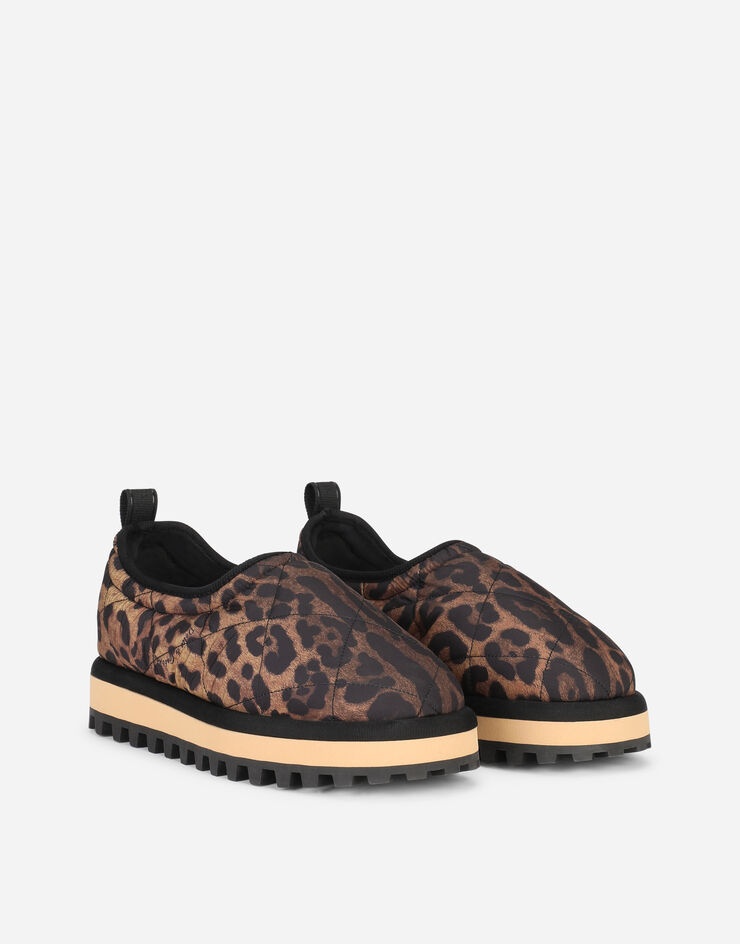 Leopard-print nylon slip-ons - 2