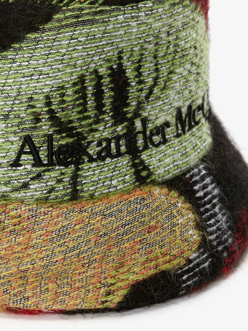 Women's Psychedelic Mushroom Bucket Hat in Black/red - 3