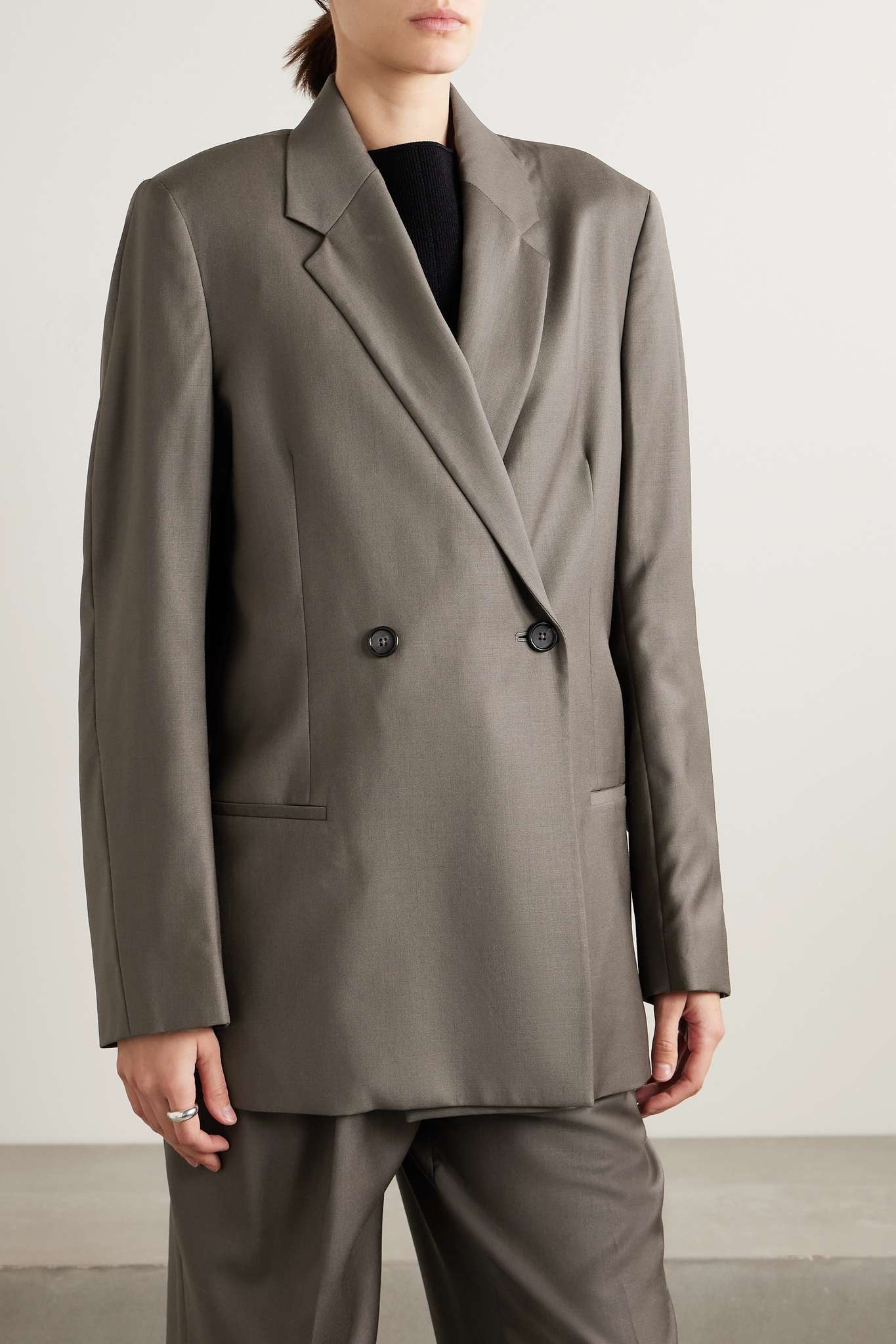 Double-breasted wool blazer - 3