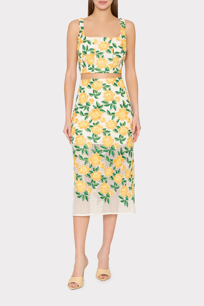 MILLY Mel Embroidered Top outlook