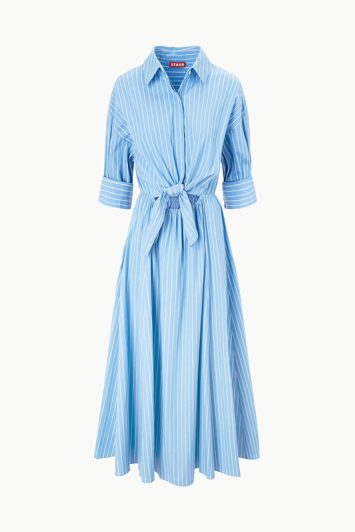 STAUD LISA DRESS AZURE PINSTRIPE - 1