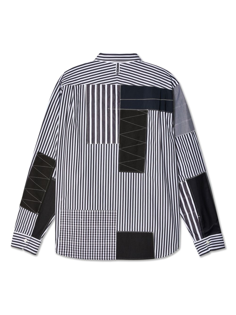 patchwork striped cotton shirt - 2