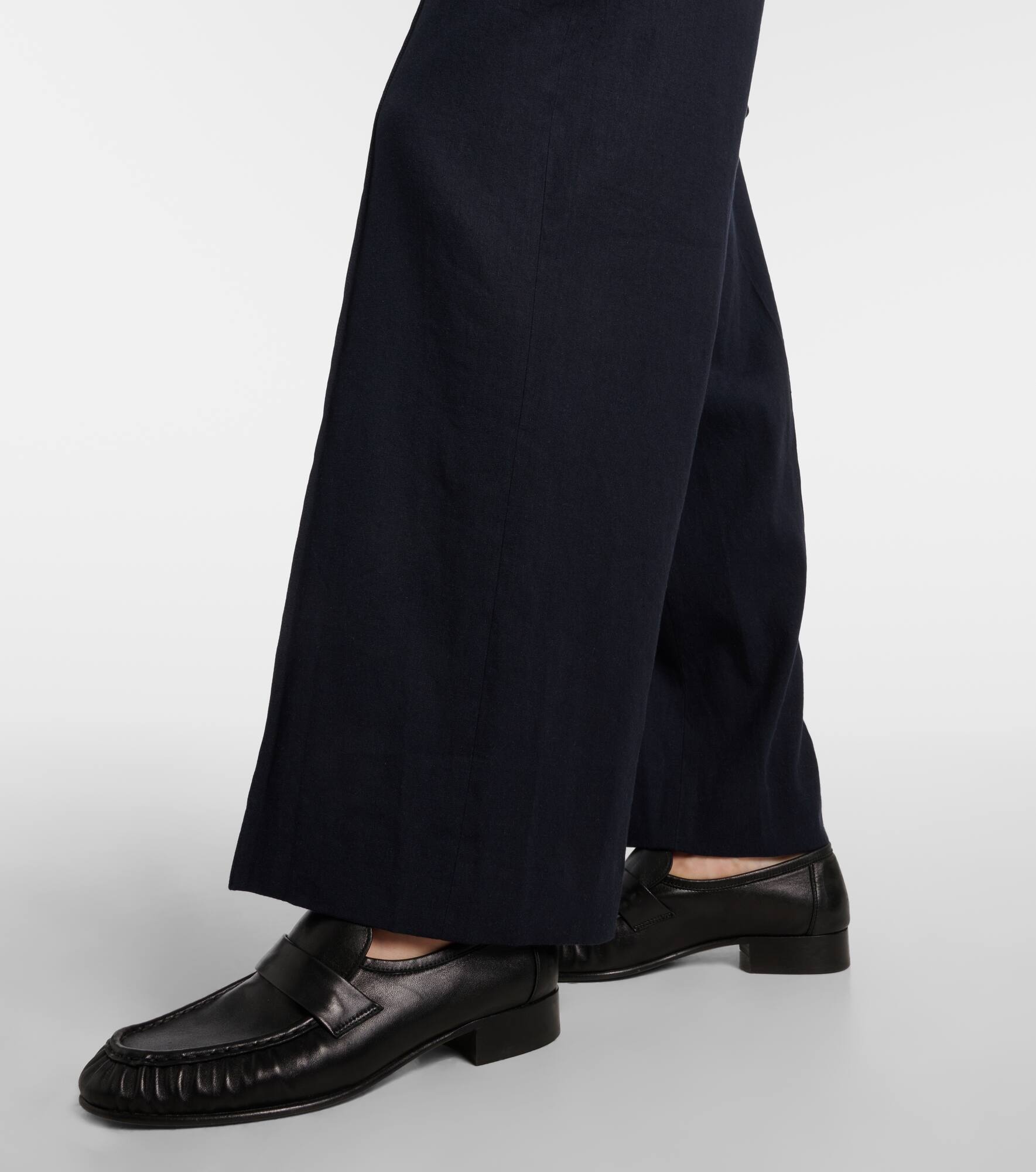 Linen-blend wide-leg pants - 5