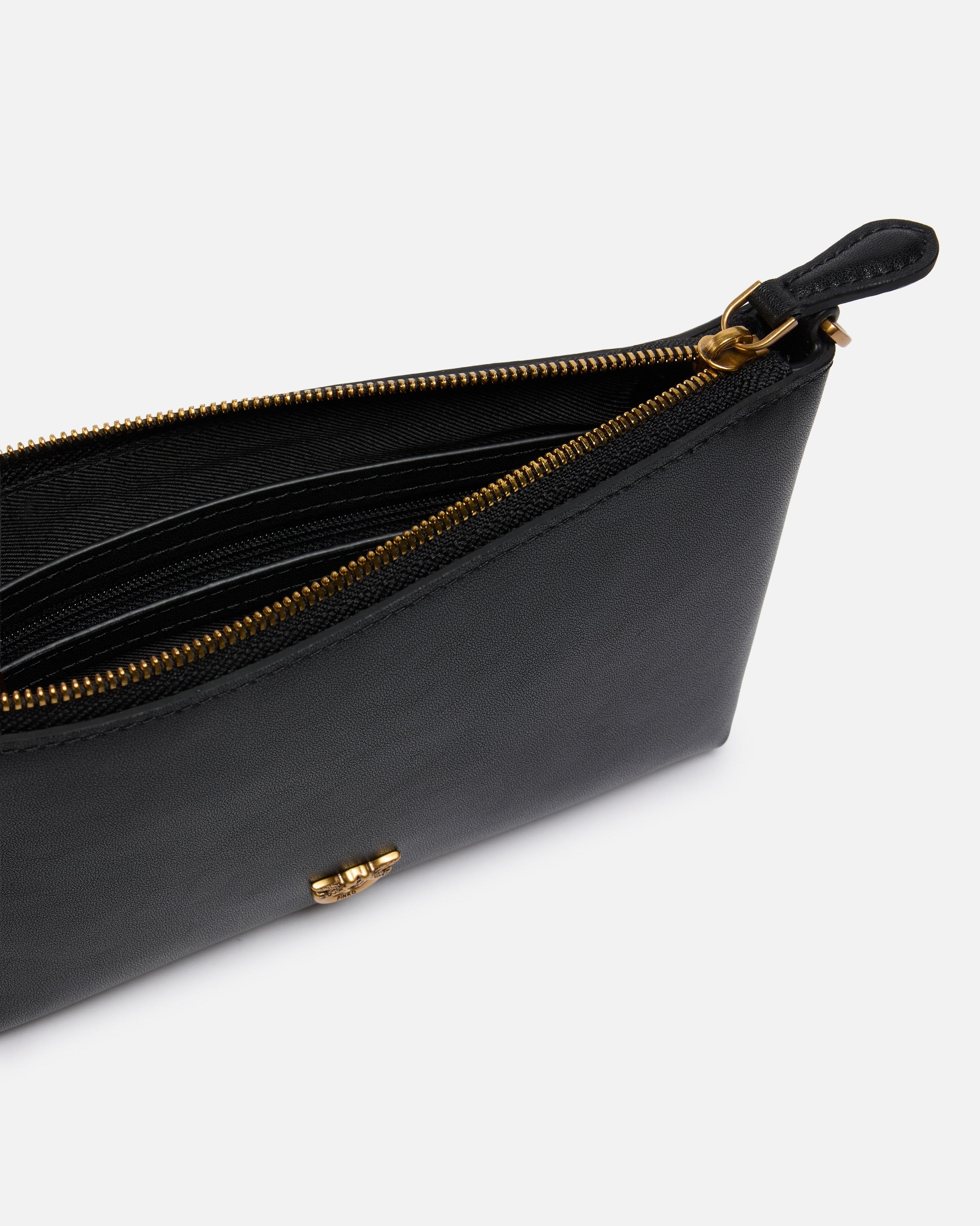 FLAT LEATHER CLUTCH WITH LOVE BIRDS LOGO - 4