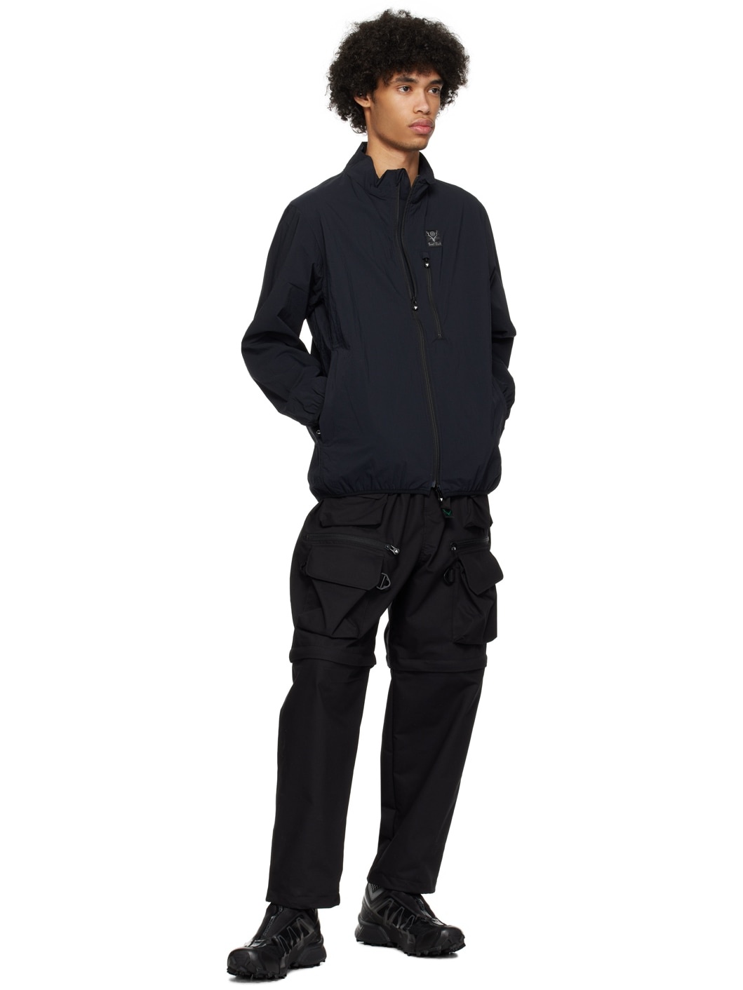 Black Multi-Pocket Cargo Pants - 4