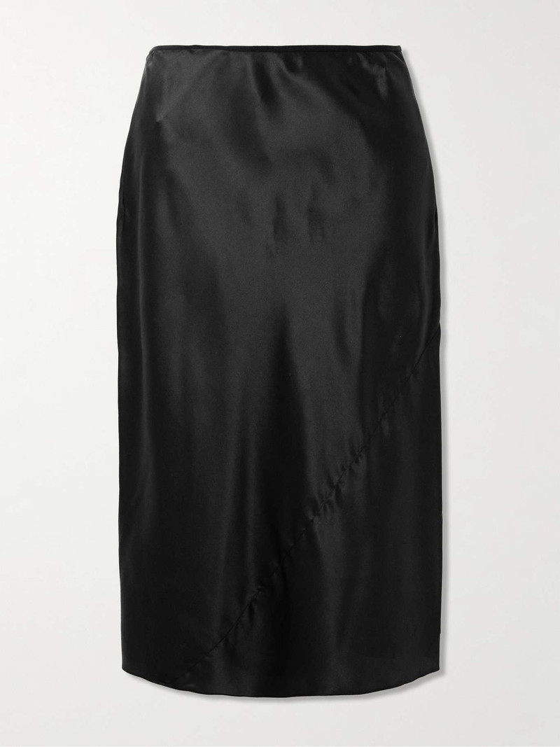 Stretch-silk satin skirt - 1