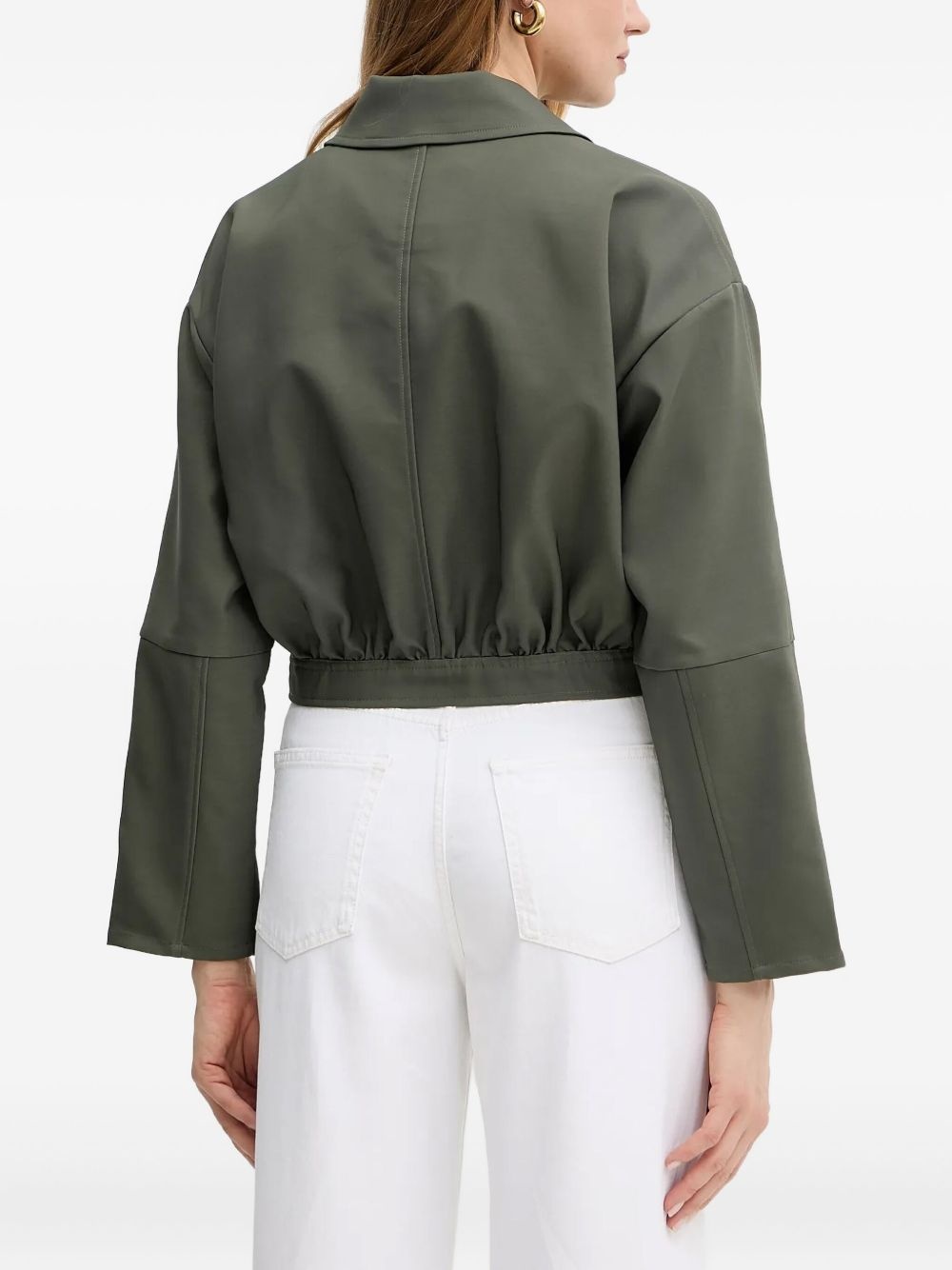button-fastening cinched jacket - 3