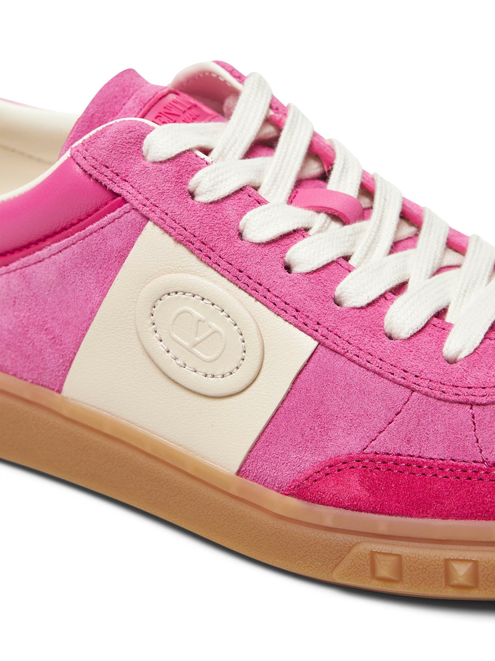 Valentino Garavani Women Pink Suede Upvillage Sneakers - 4