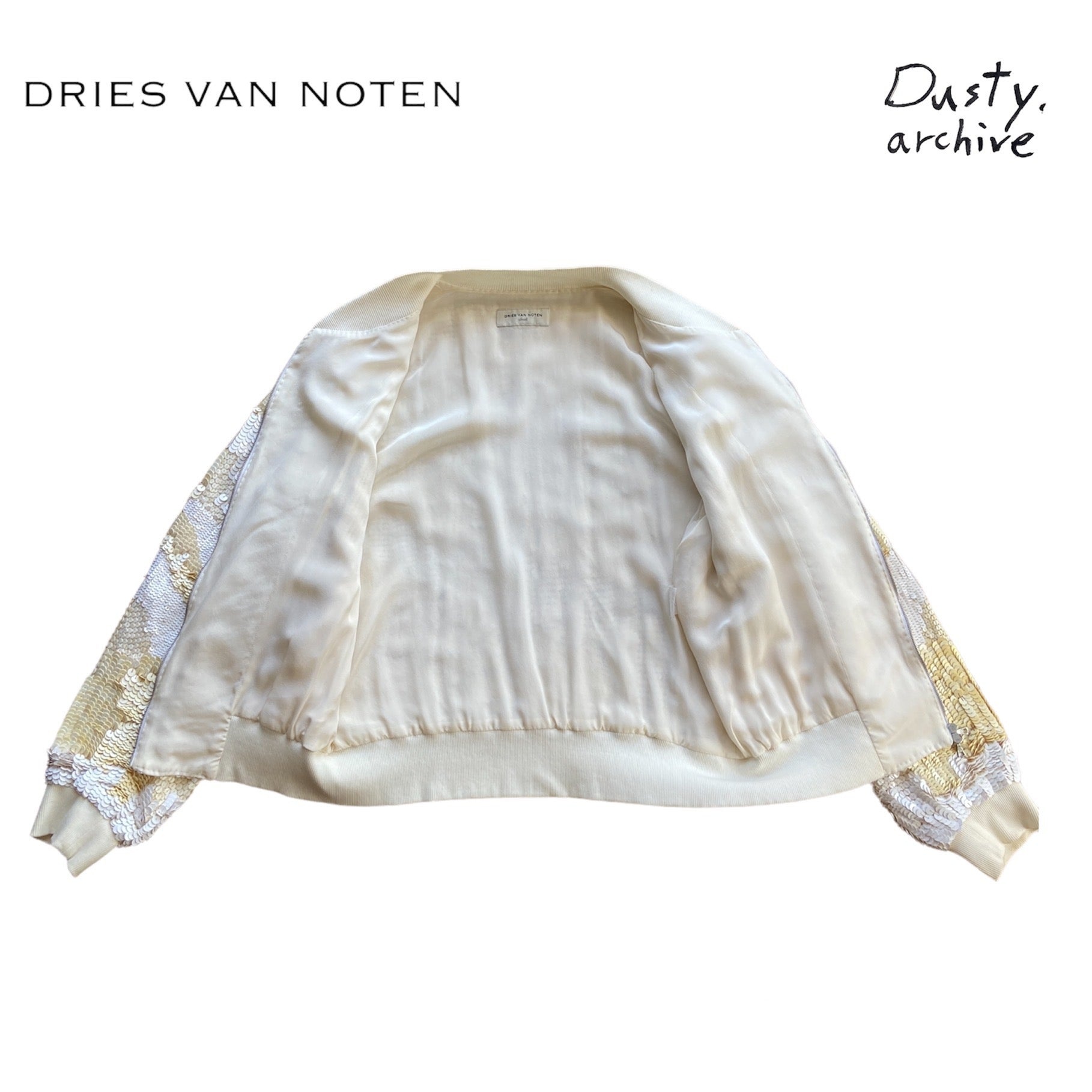 zOthers - Dries van Noten cream sequin bomber S - 4