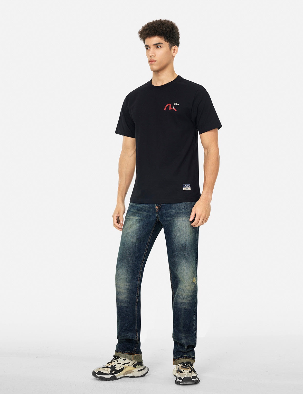 Seagull Appliqué Embroidery Regular Fit Jeans #2000 - 4