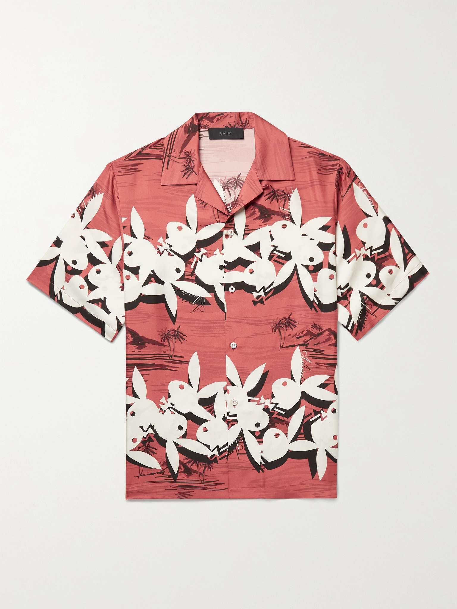 + Playboy Camp-Collar Printed Silk-Twill Shirt - 1