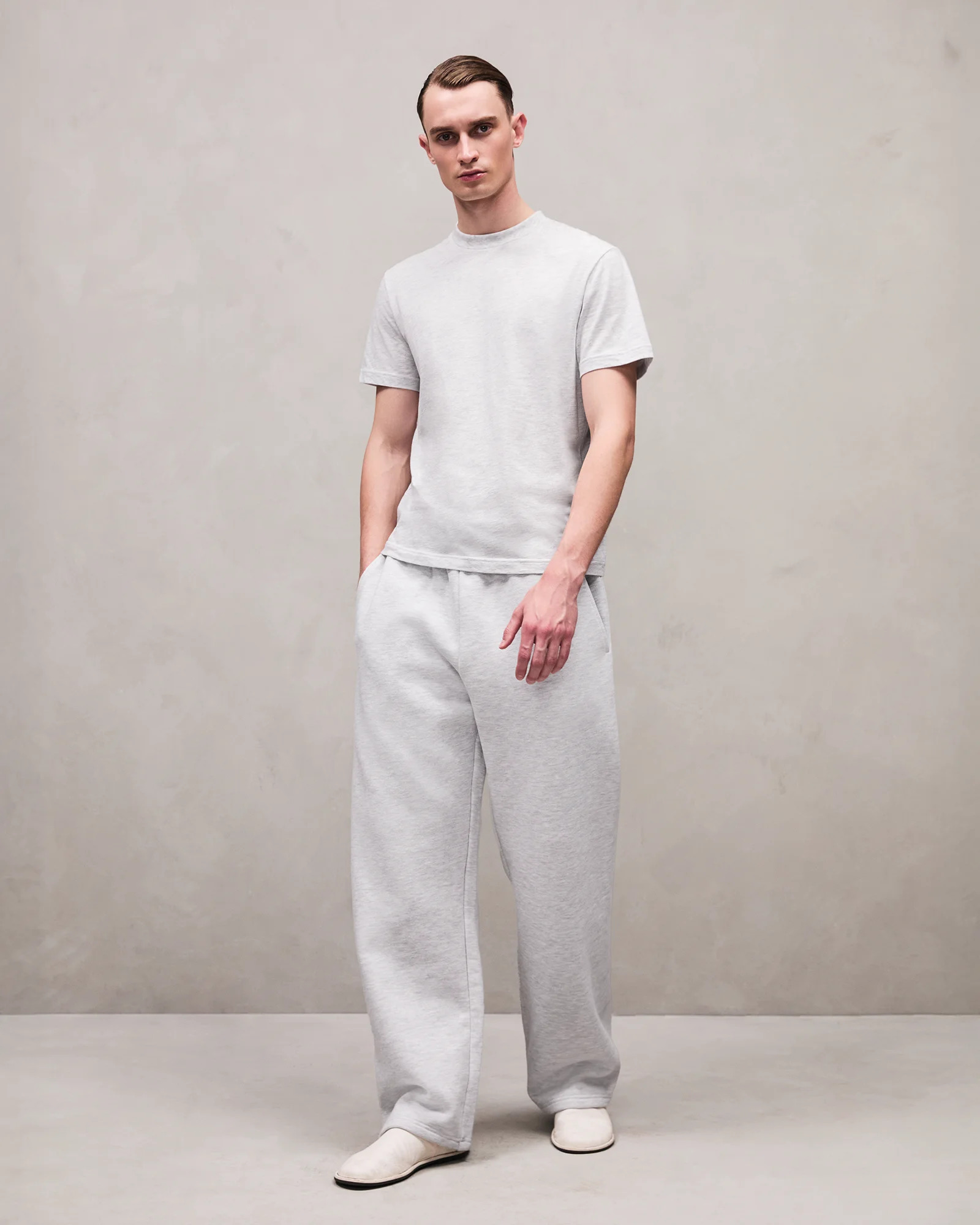 STRAIGHT LEG SWEATPANT HEATHER GREY - 3