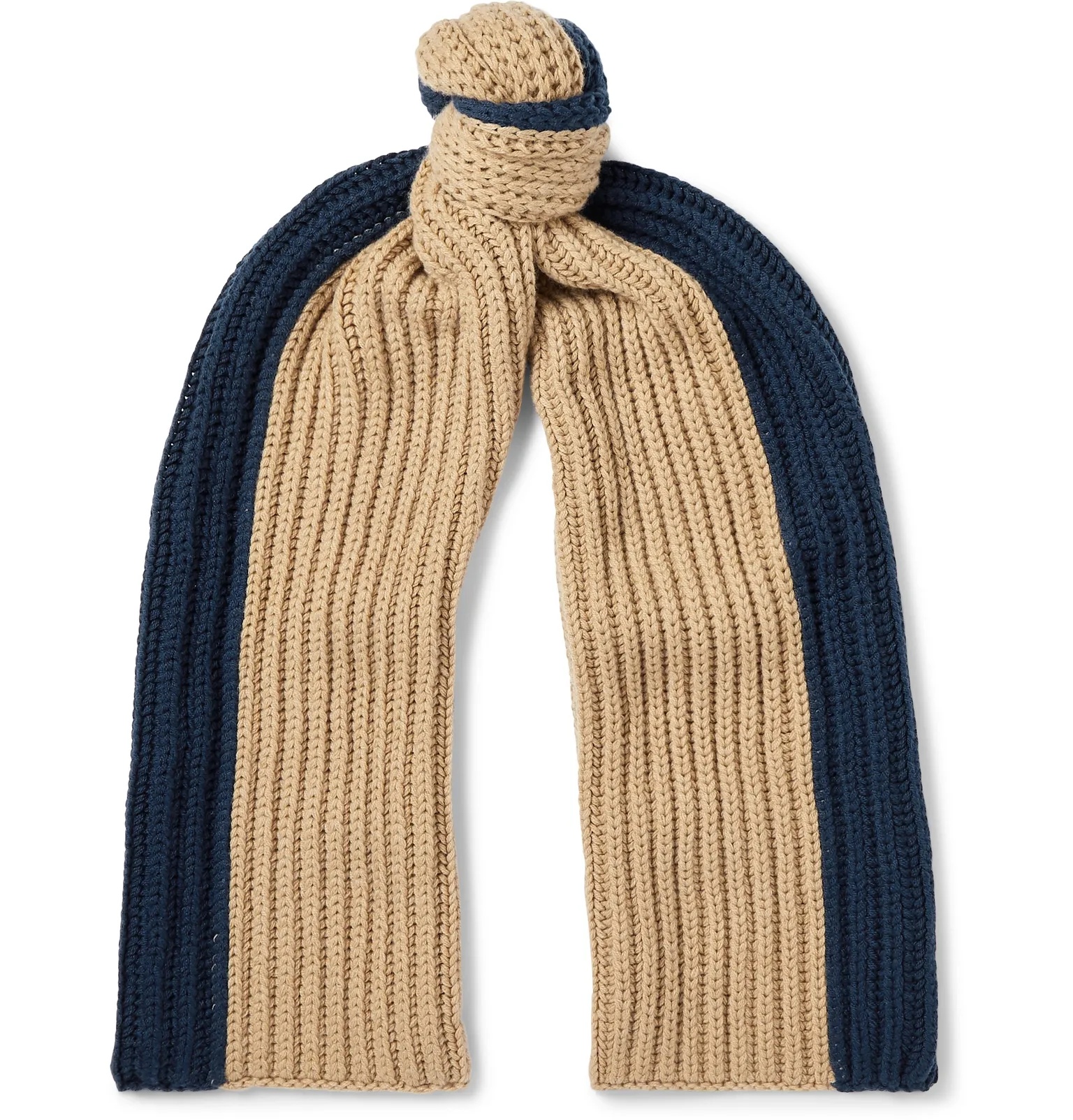 Colour-Block Ribbed Cashmere Scarf - 4