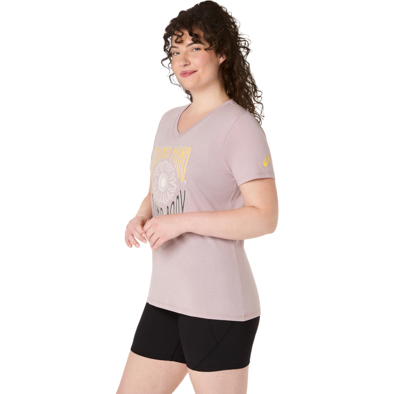 WOMEN'S SUNFLOWER SLOGAN V-NECK - 3