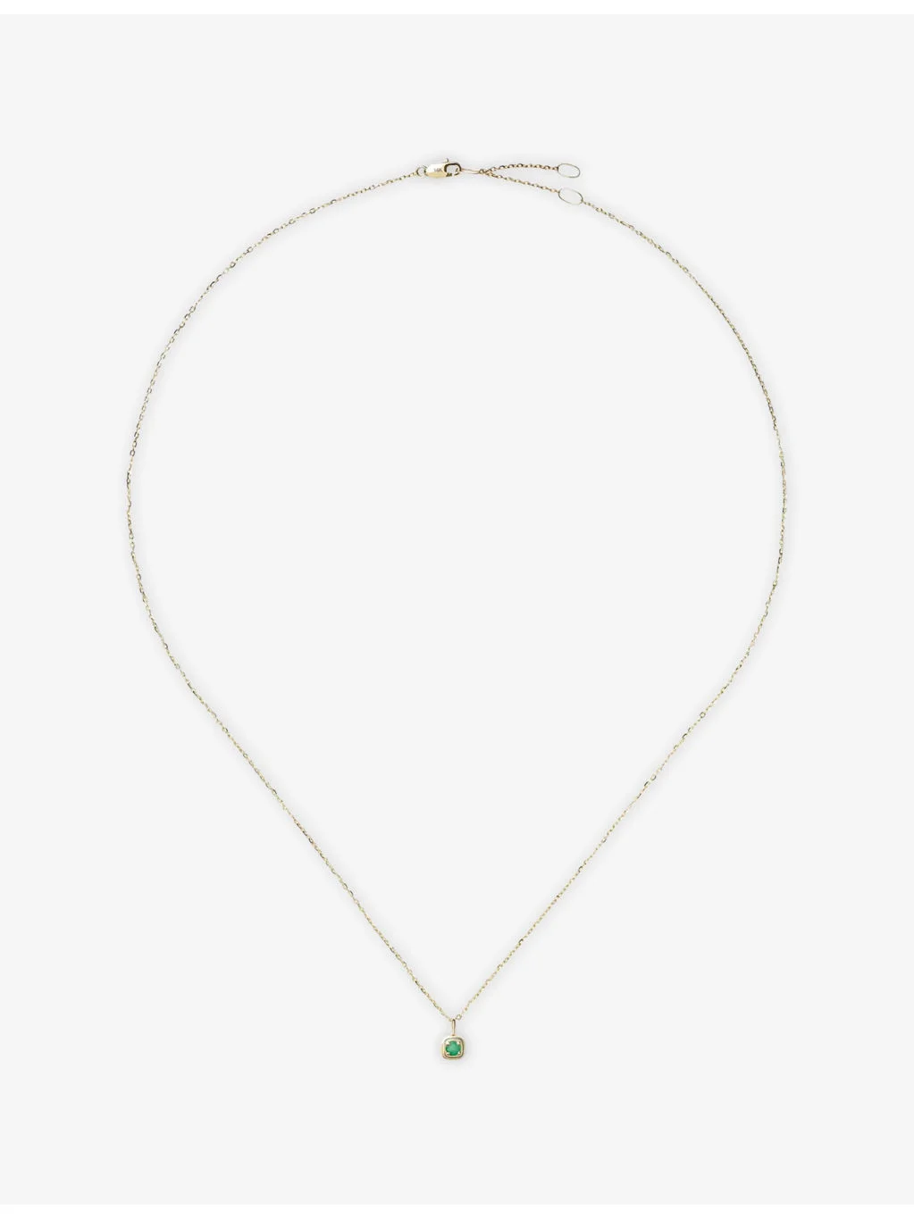 Fine May Birthstone 18ct Yellow Gold And Emerald Pendant Necklace - 1