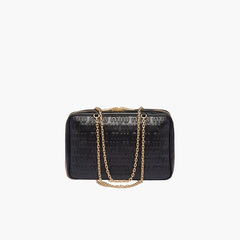 Leather top-handle bag with embossed logo - 2