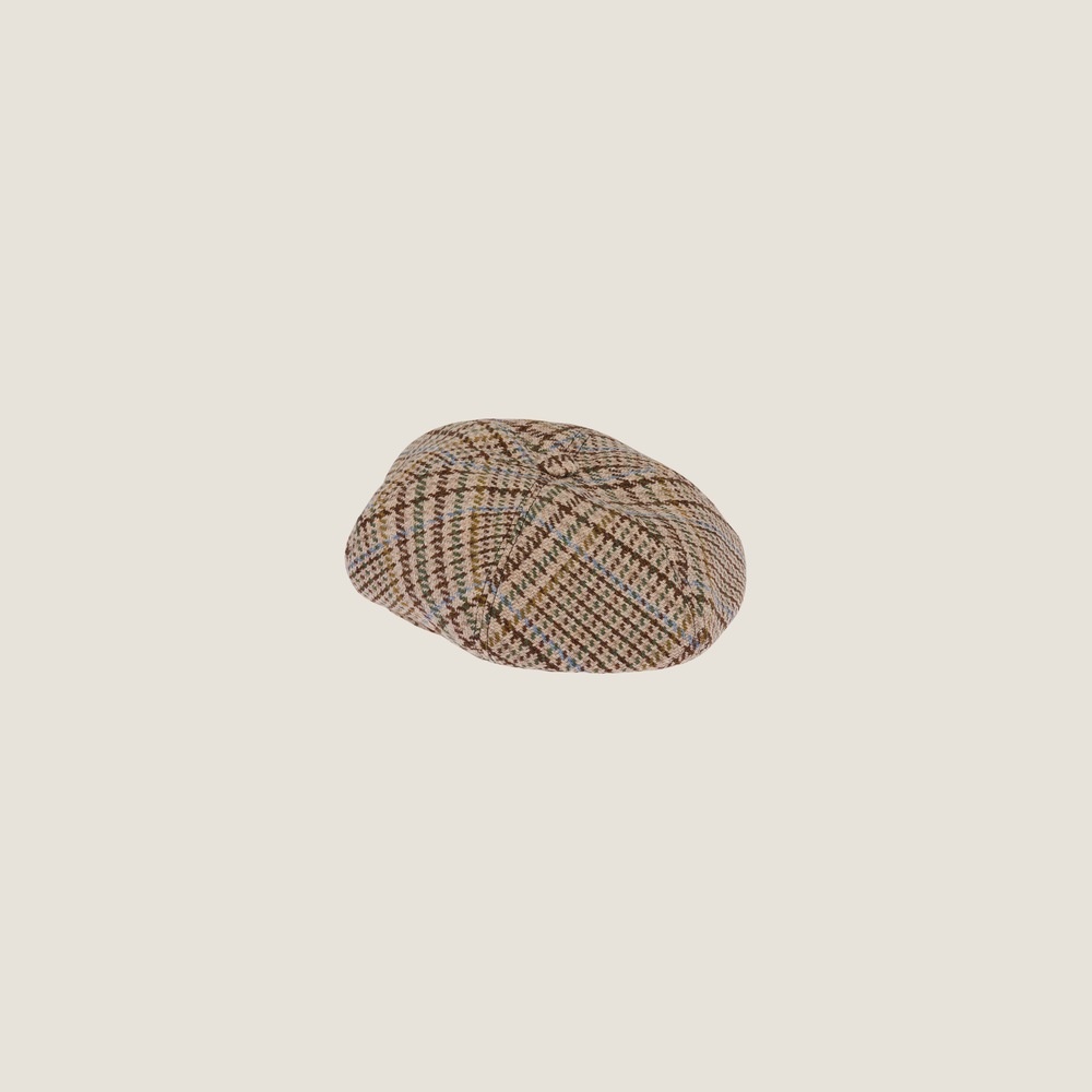 Plaid Shetland wool beret - 2