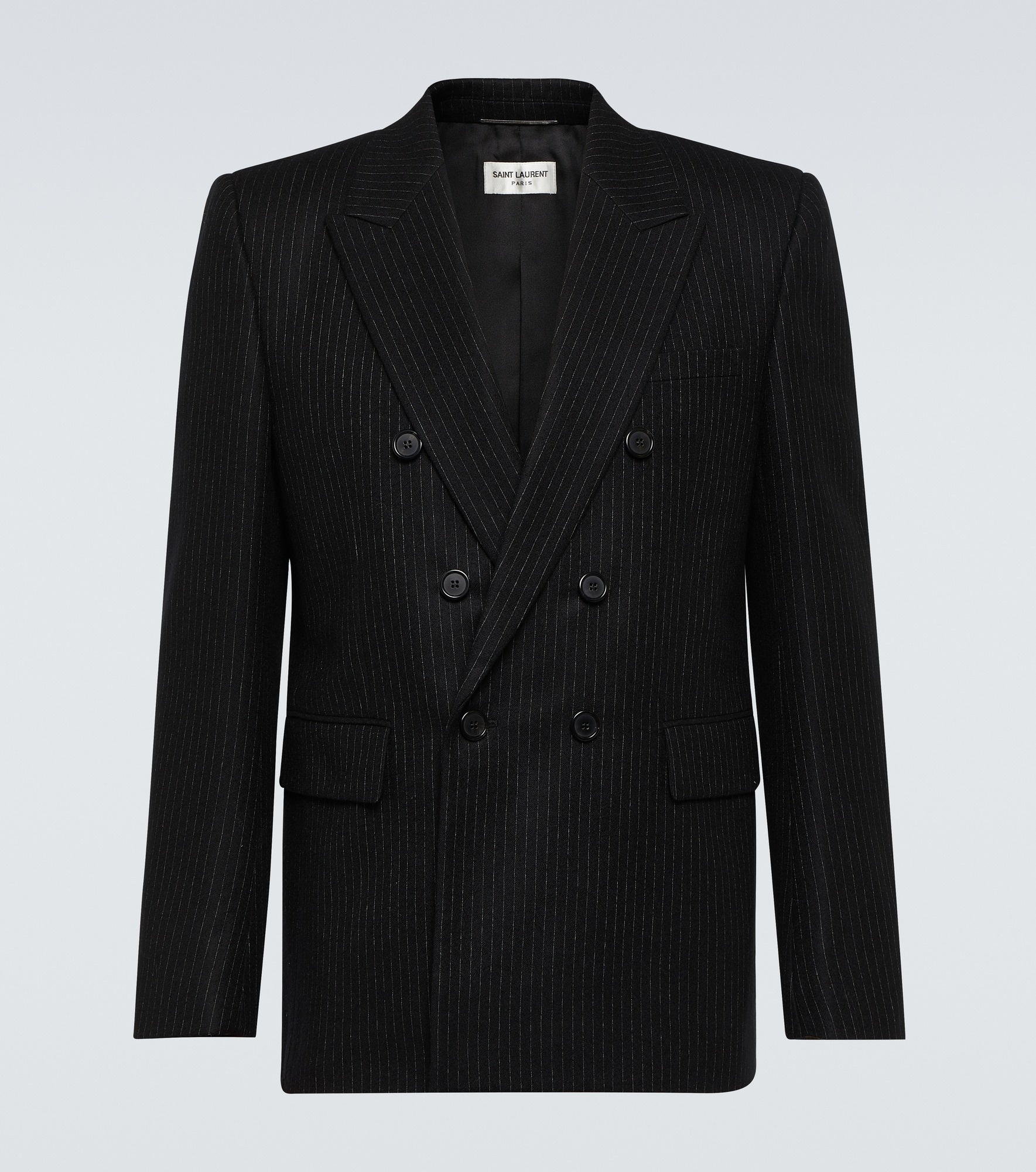 Pinstripe wool flannel suit jacket - 1