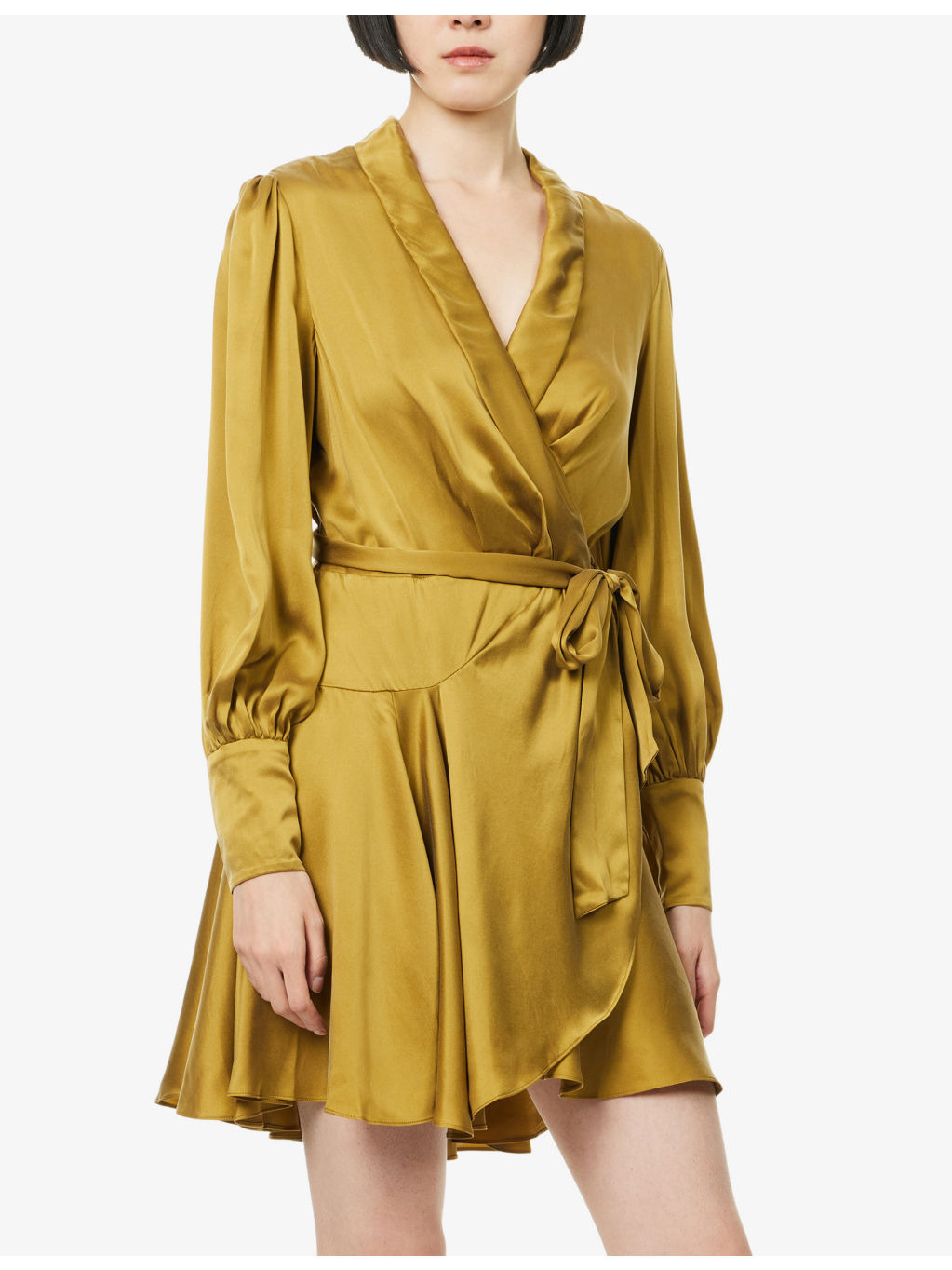 Wrap-Front Silk Mini Dress - 3