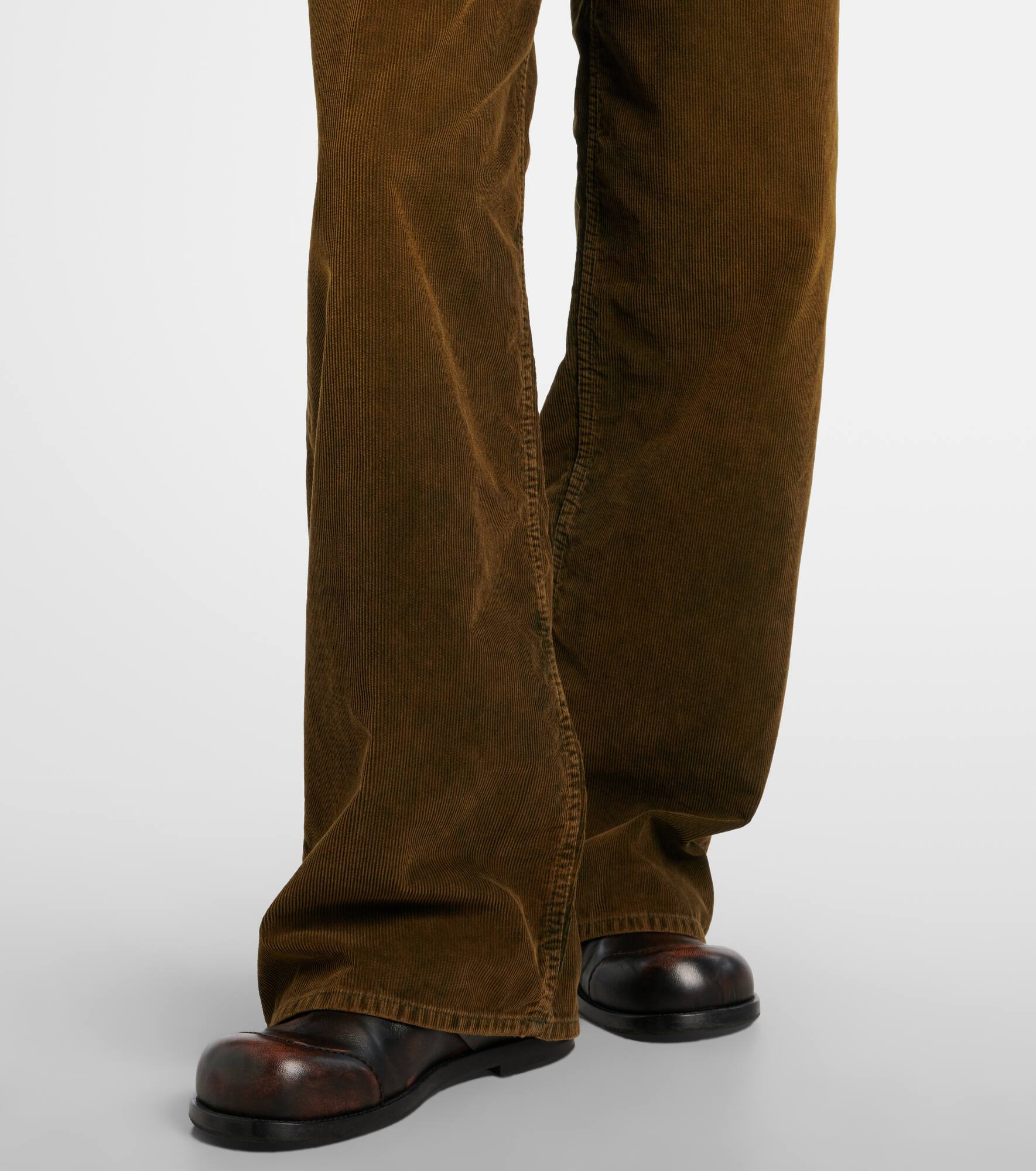 Mid-rise cotton corduroy wide-leg pants - 6