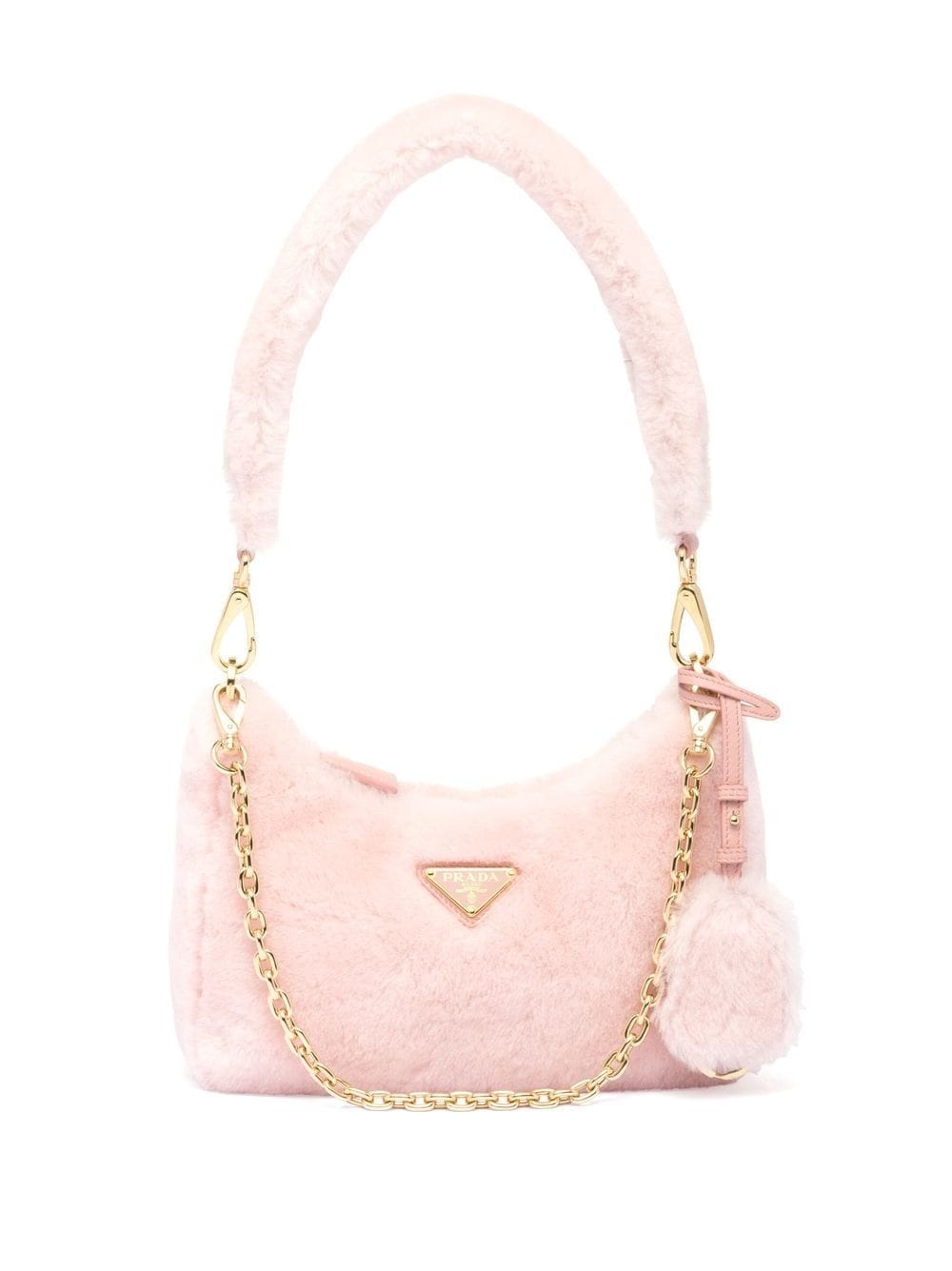 mini shearling shoulder bag - 1