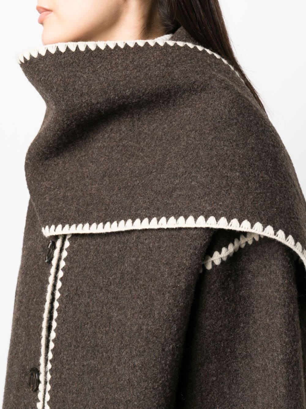 wool-blend scarf jacket - 5