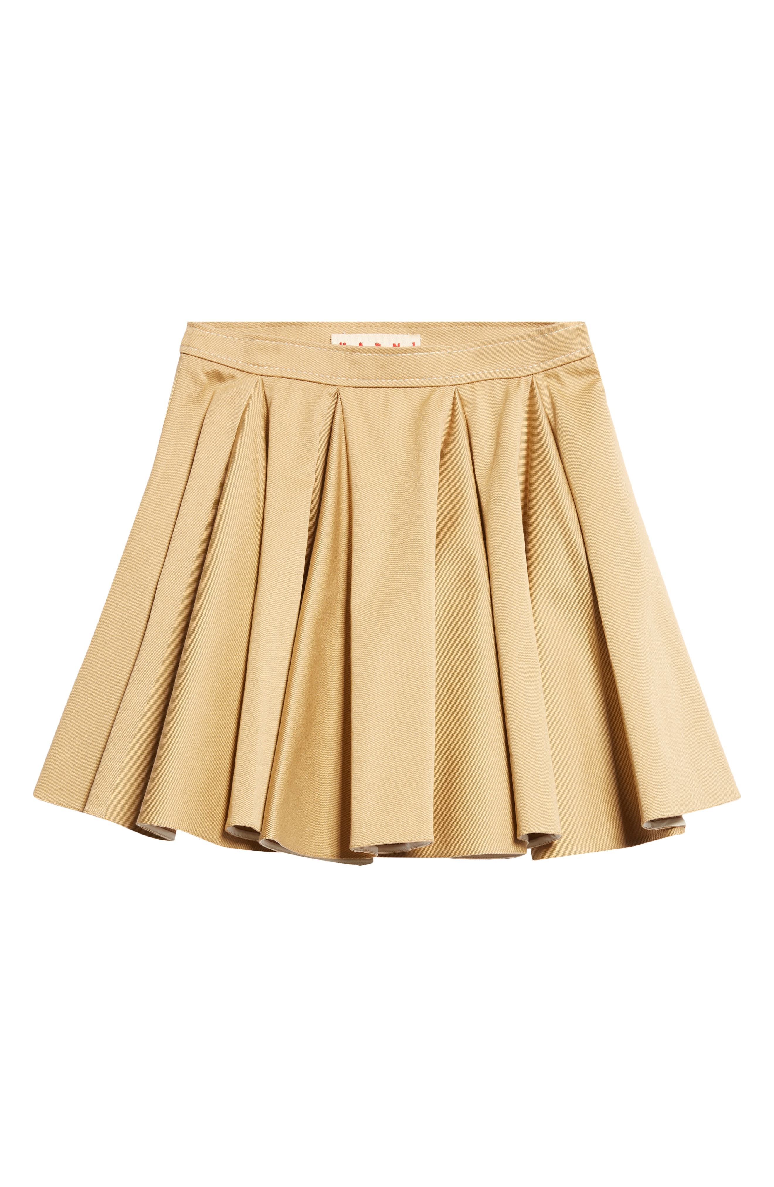 Marni Pleated Cotton Gabardine Skirt in Cement at Nordstrom - 6
