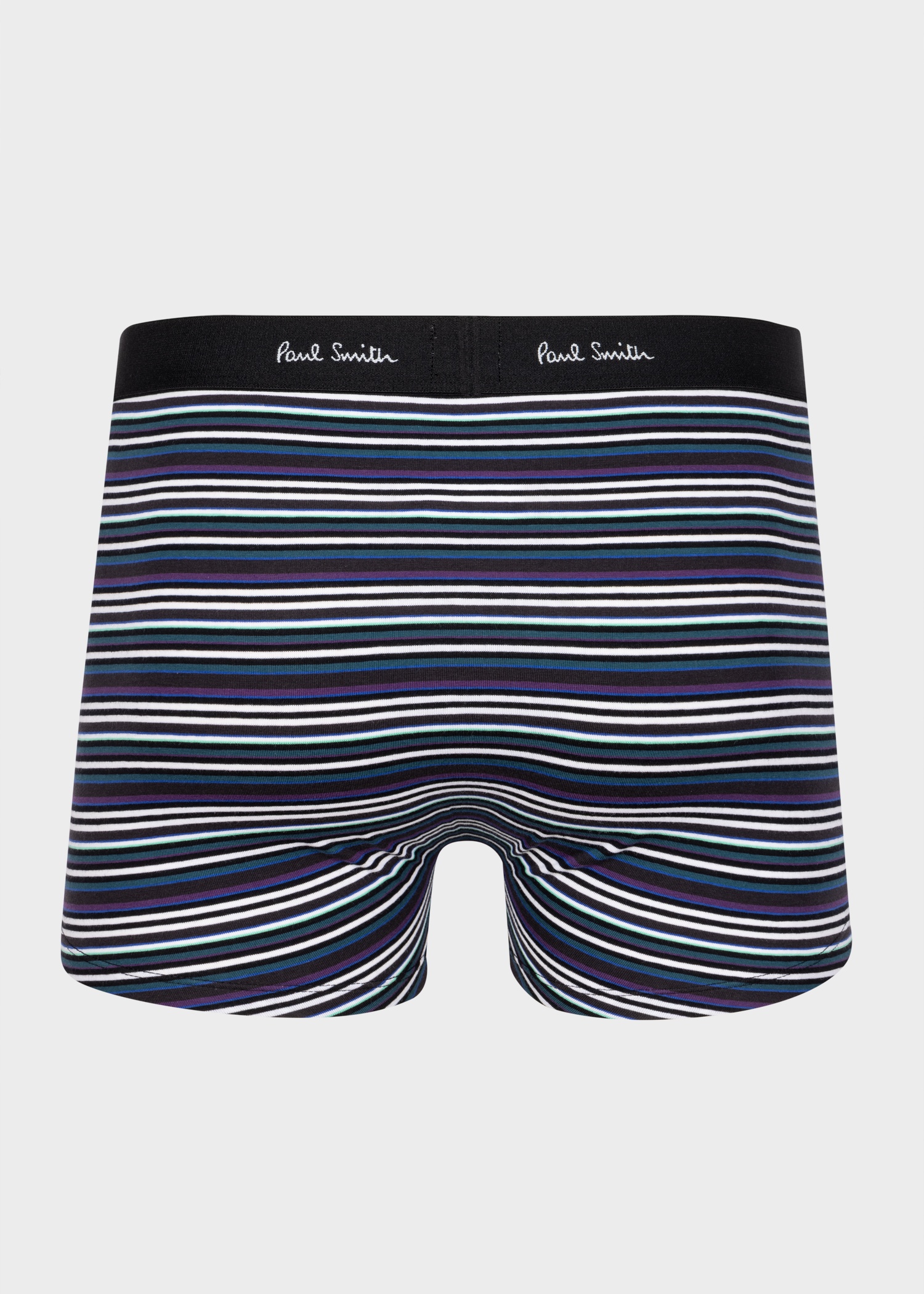 Black Gradient Purple Stripe Low-Rise Boxer Briefs - 2