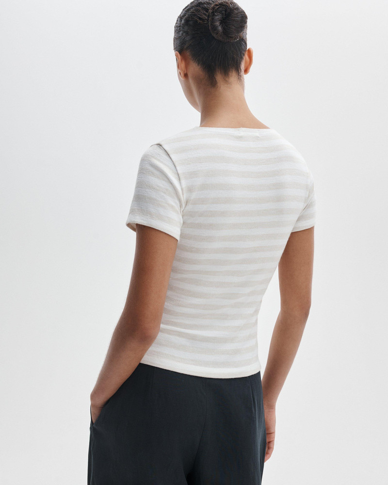 The Knit Striped Button Tee 5