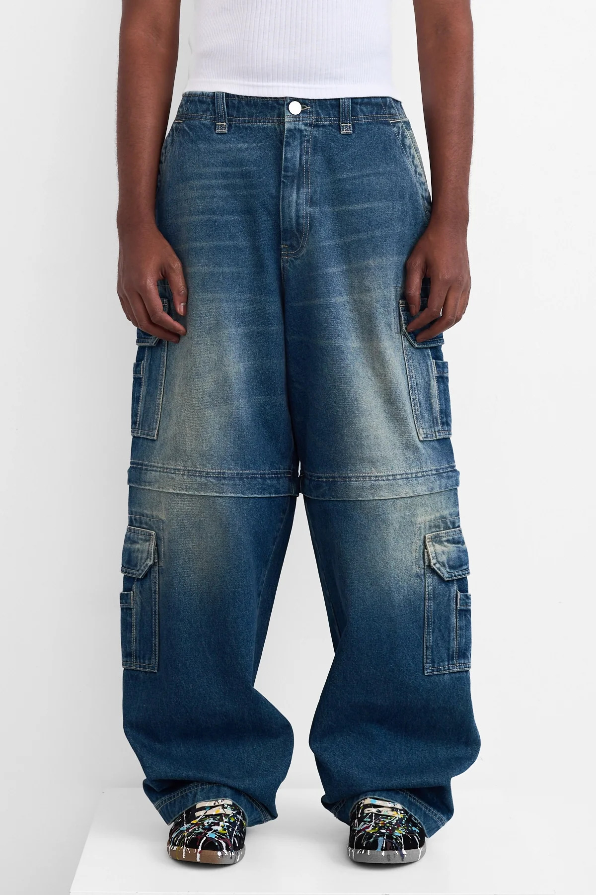 Vetements Hip-Hop Cargo Jeans Vintage Navy - 3